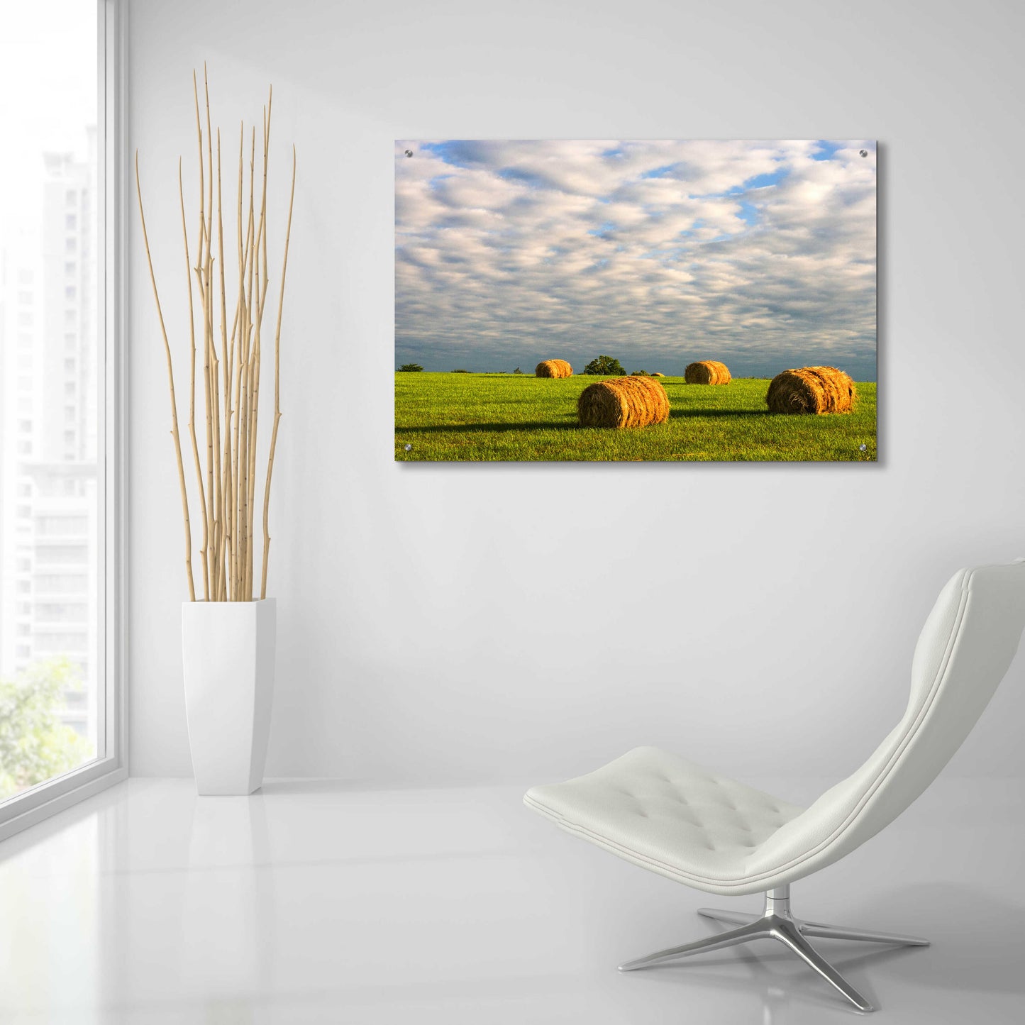 Epic Art 'Approaching Storm - Haystacks' by David Hammond, Acrylic Glass Wall Art,36x24