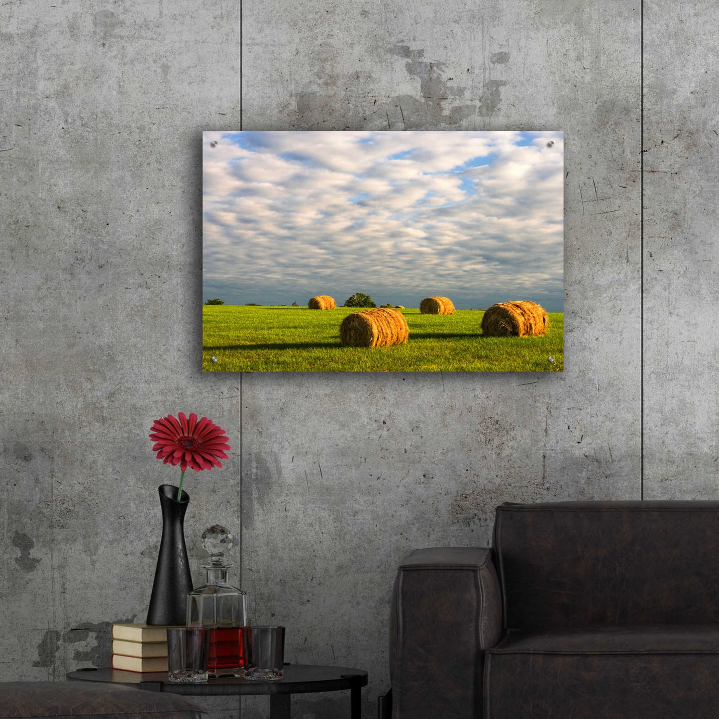 Epic Art 'Approaching Storm - Haystacks' by David Hammond, Acrylic Glass Wall Art,36x24