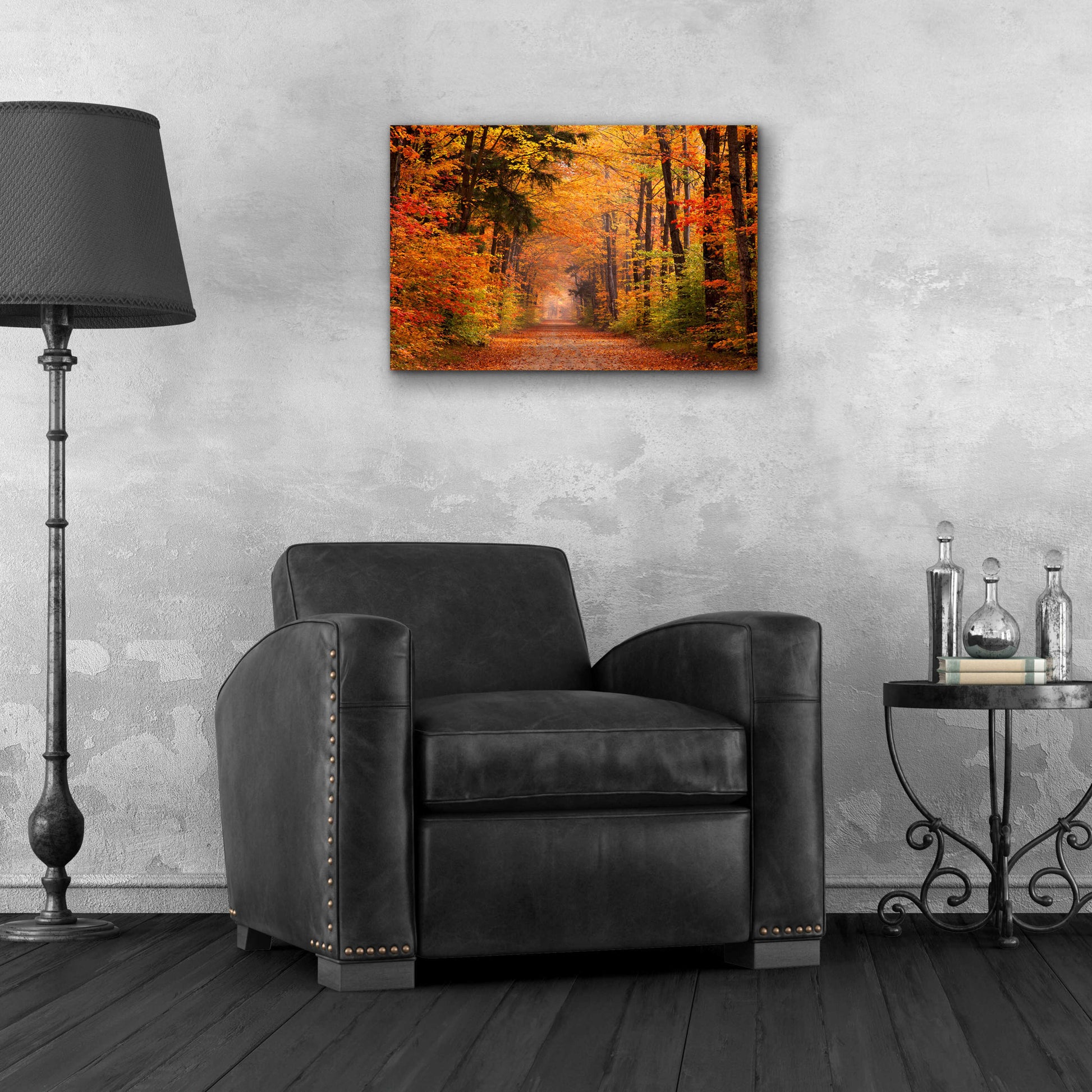 Epic Art 'Autumn Road' by David Hammond, Acrylic Glass Wall Art,24x16