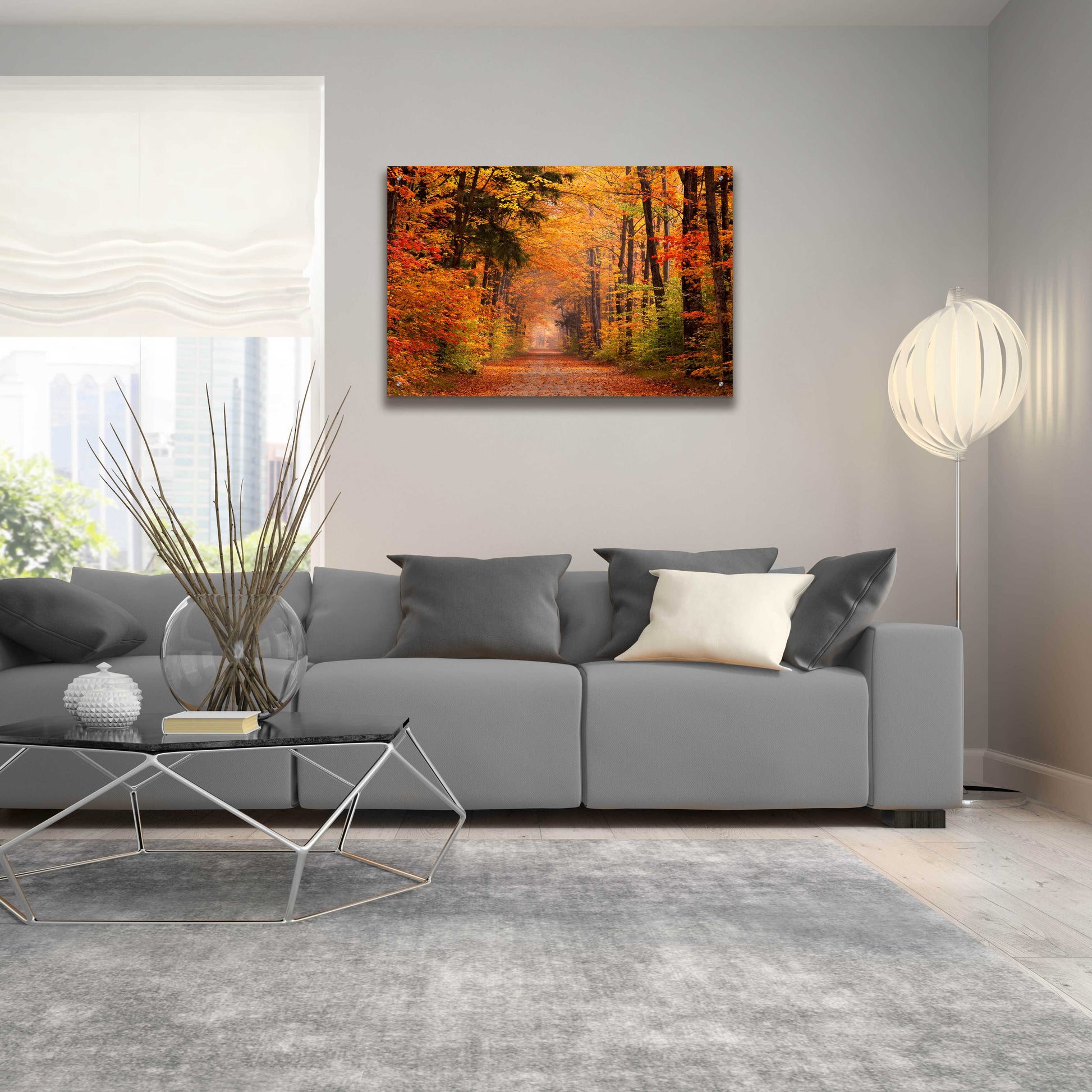 Epic Art 'Autumn Road' by David Hammond, Acrylic Glass Wall Art,36x24