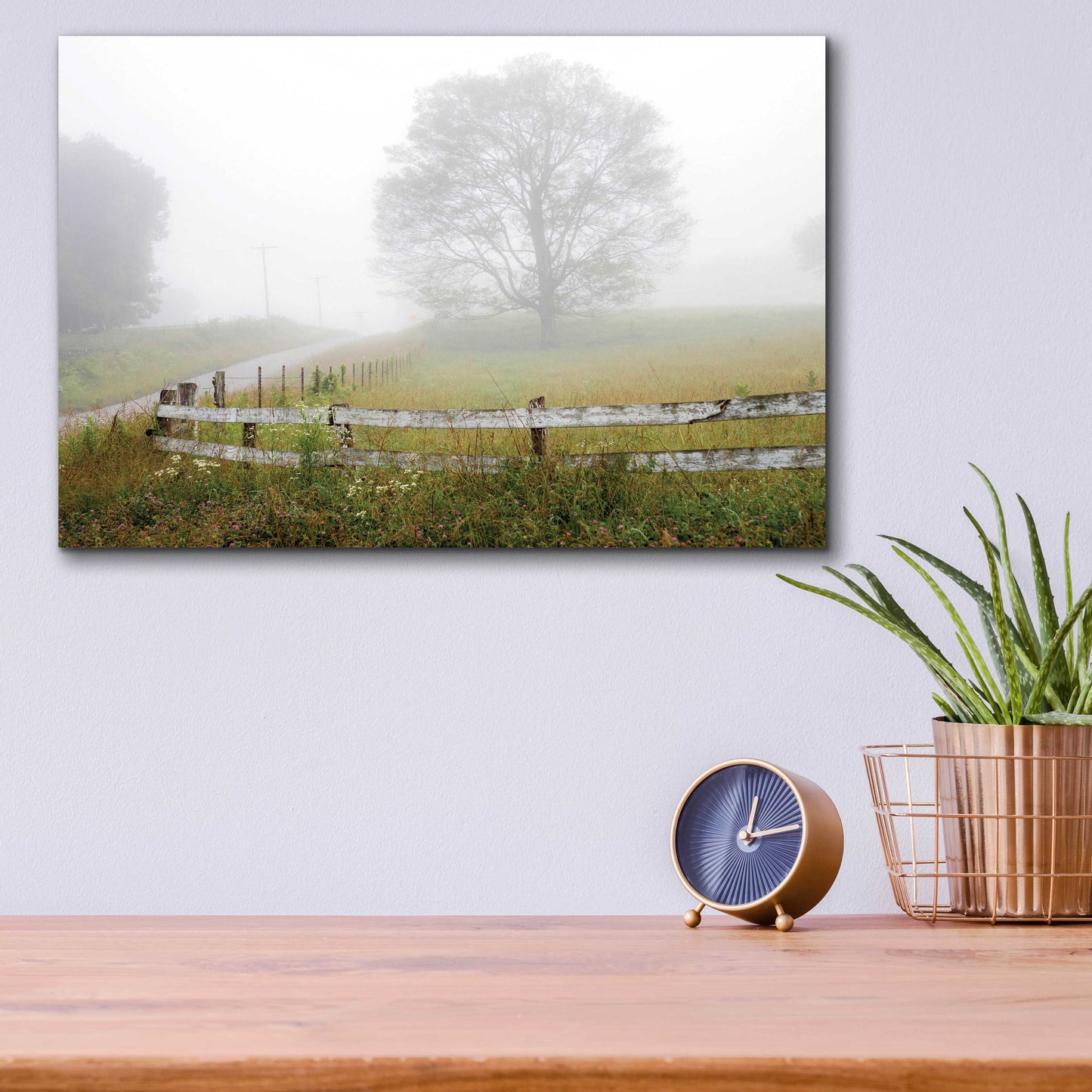 Epic Art 'Foggy Rural Scene' by David Hammond, Acrylic Glass Wall Art,16x12