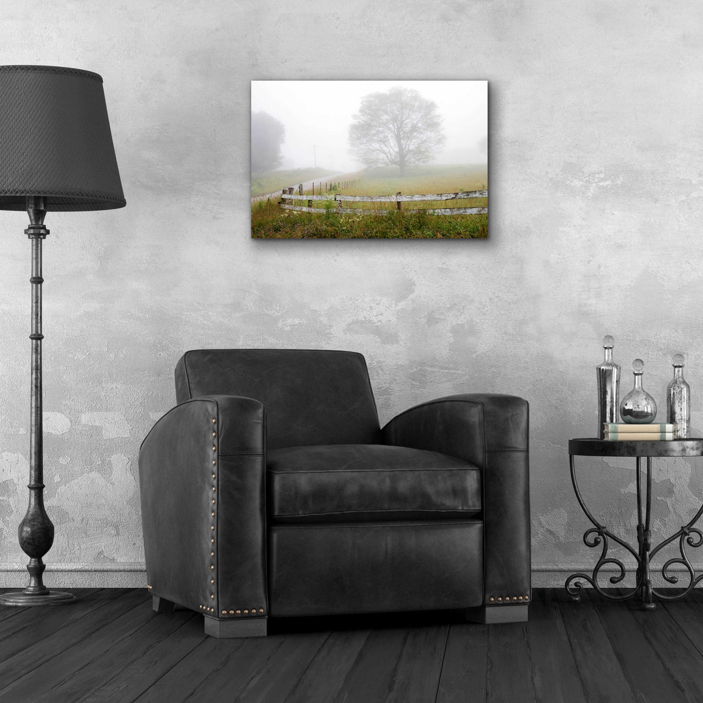 Epic Art 'Foggy Rural Scene' by David Hammond, Acrylic Glass Wall Art,24x16