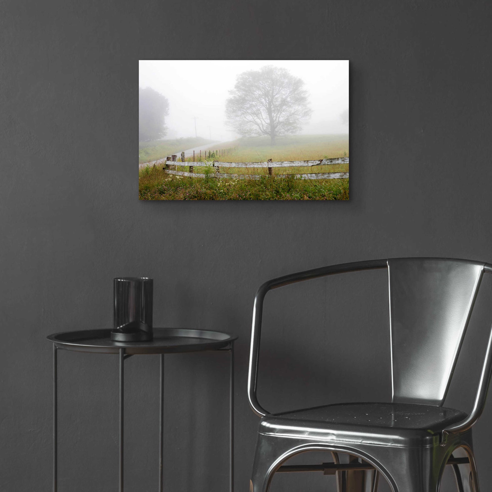 Epic Art 'Foggy Rural Scene' by David Hammond, Acrylic Glass Wall Art,24x16