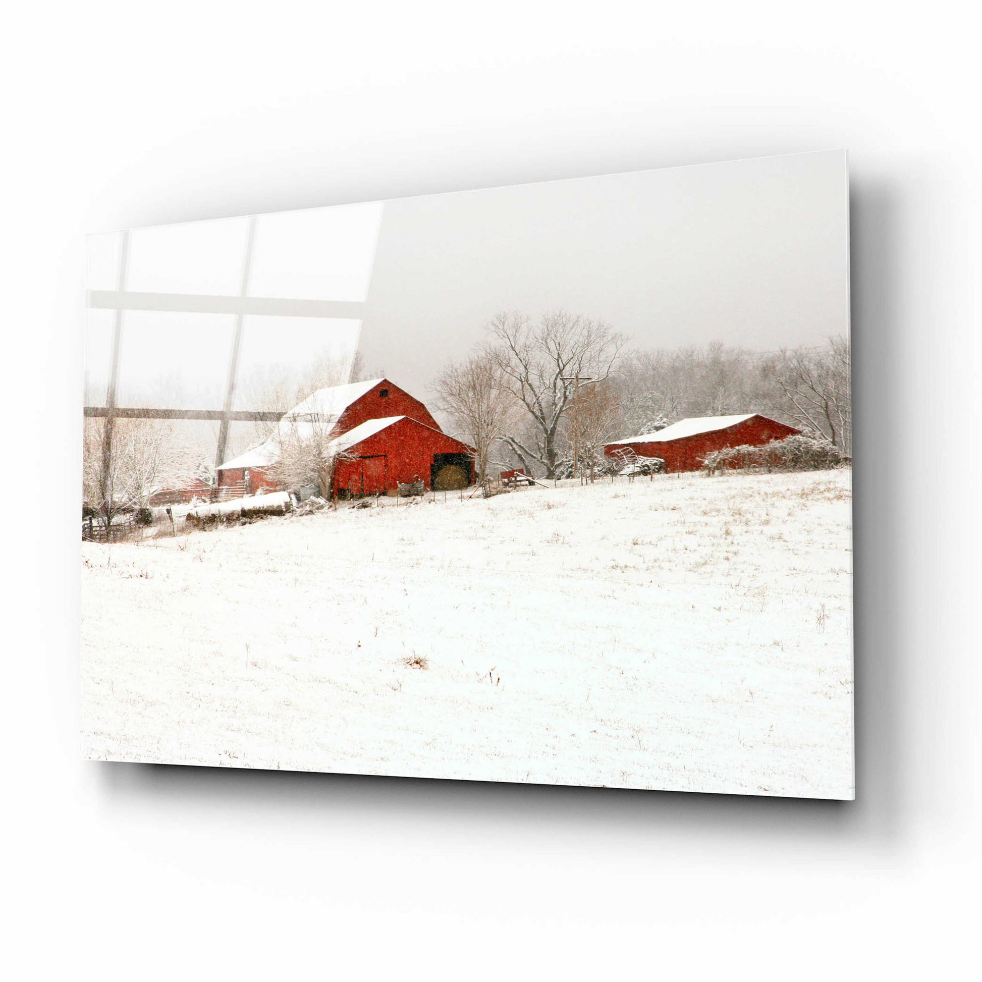 Epic Art 'Union Co. Barn & Snow' by David Hammond, Acrylic Glass Wall Art,16x12