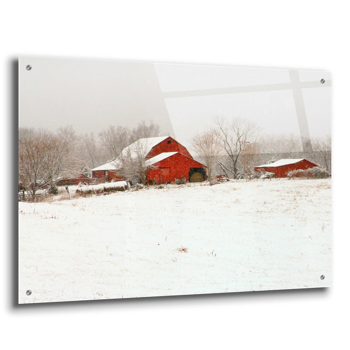 Epic Art 'Union Co. Barn & Snow' by David Hammond, Acrylic Glass Wall Art,36x24