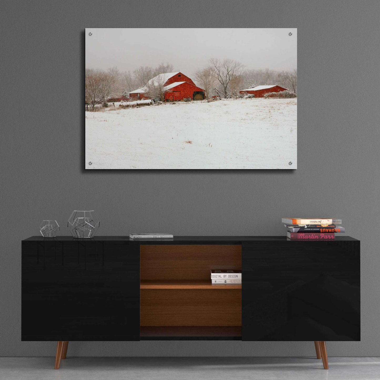 Epic Art 'Union Co. Barn & Snow' by David Hammond, Acrylic Glass Wall Art,36x24