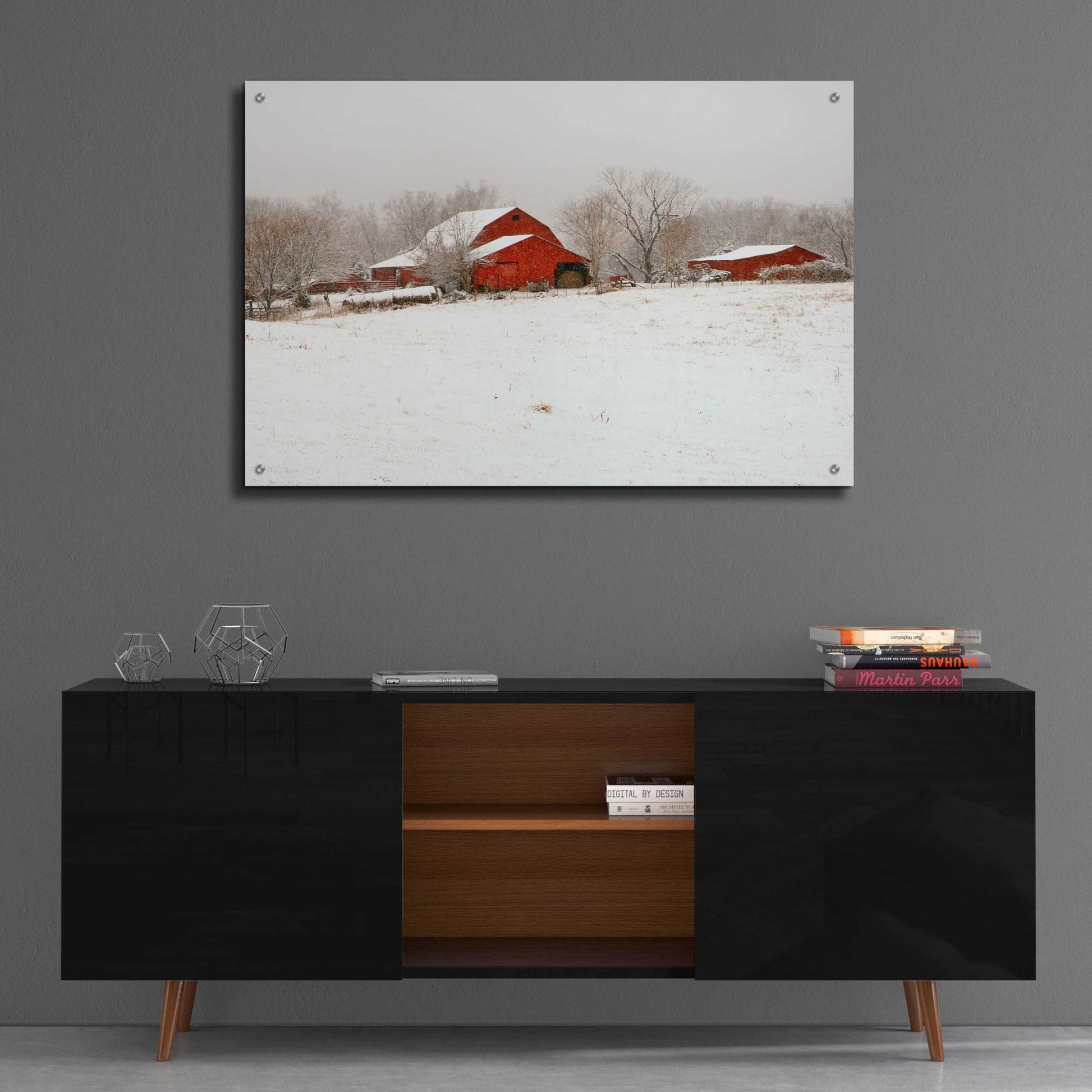 Epic Art 'Union Co. Barn & Snow' by David Hammond, Acrylic Glass Wall Art,36x24