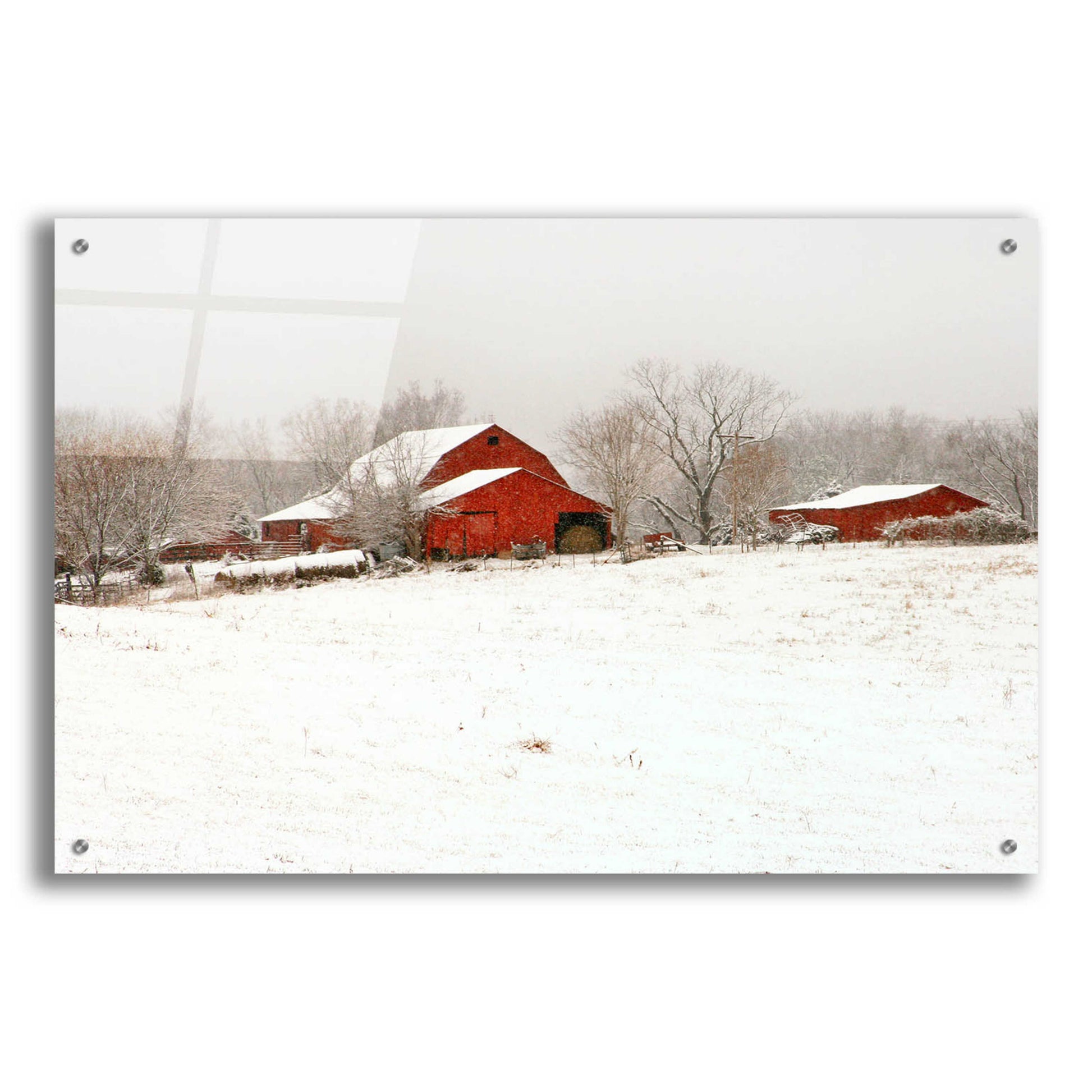 Epic Art 'Union Co. Barn & Snow' by David Hammond, Acrylic Glass Wall Art,36x24