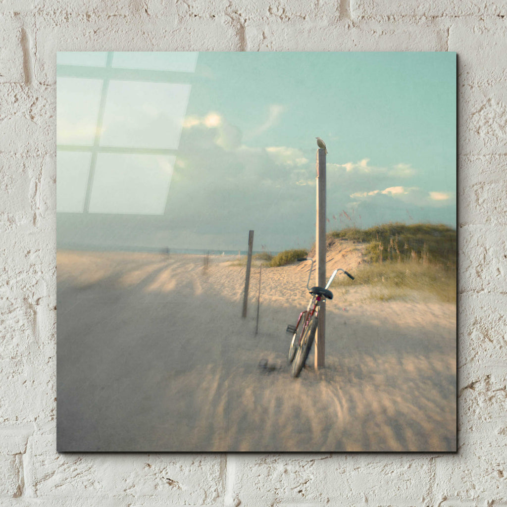 Epic Art 'Biking on Ocracoke' by Dawn D Hanna, Acrylic Glass Wall Art,12x12