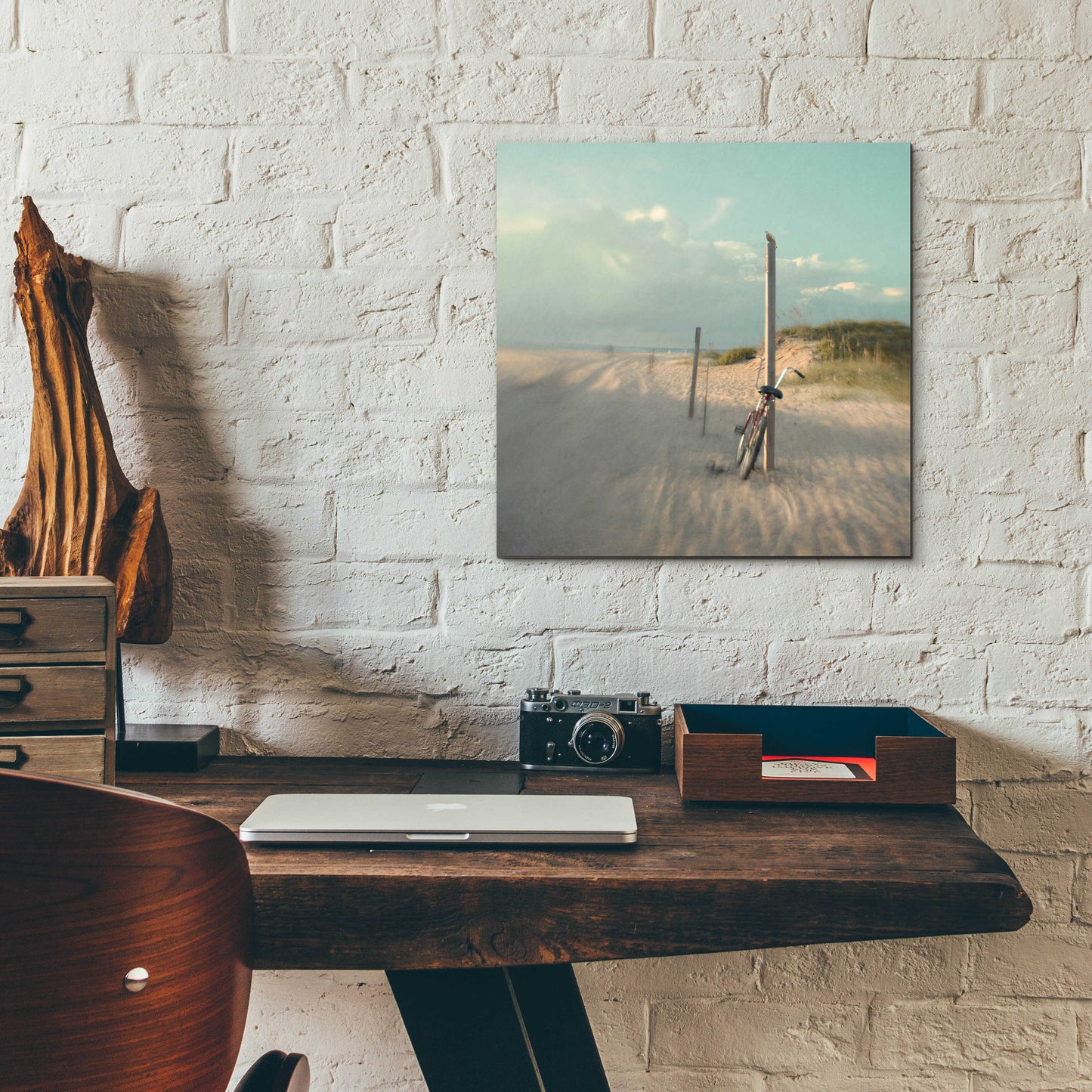 Epic Art 'Biking on Ocracoke' by Dawn D Hanna, Acrylic Glass Wall Art,12x12