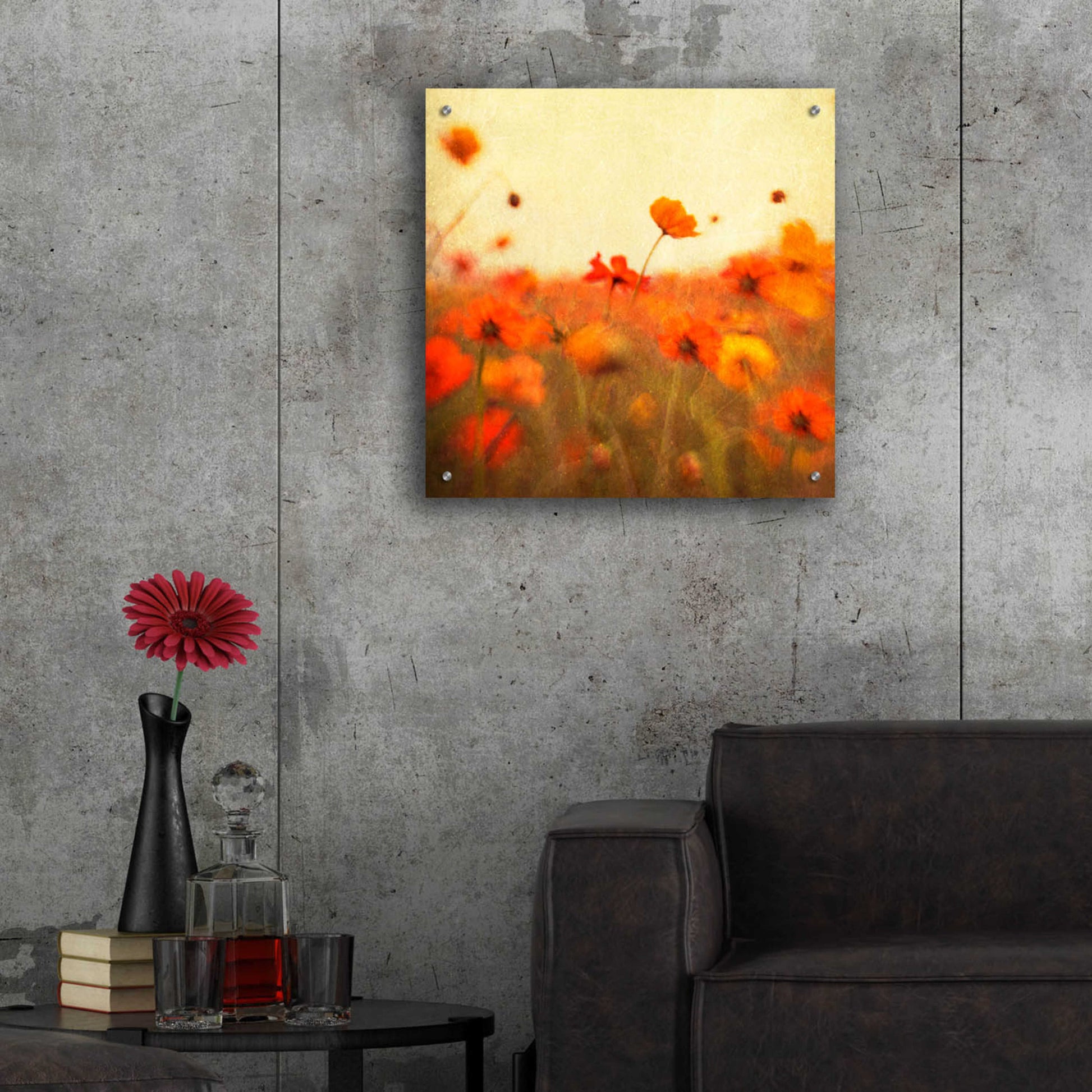 Epic Art 'Orange Happiness' by Dawn D Hanna, Acrylic Glass Wall Art,24x24