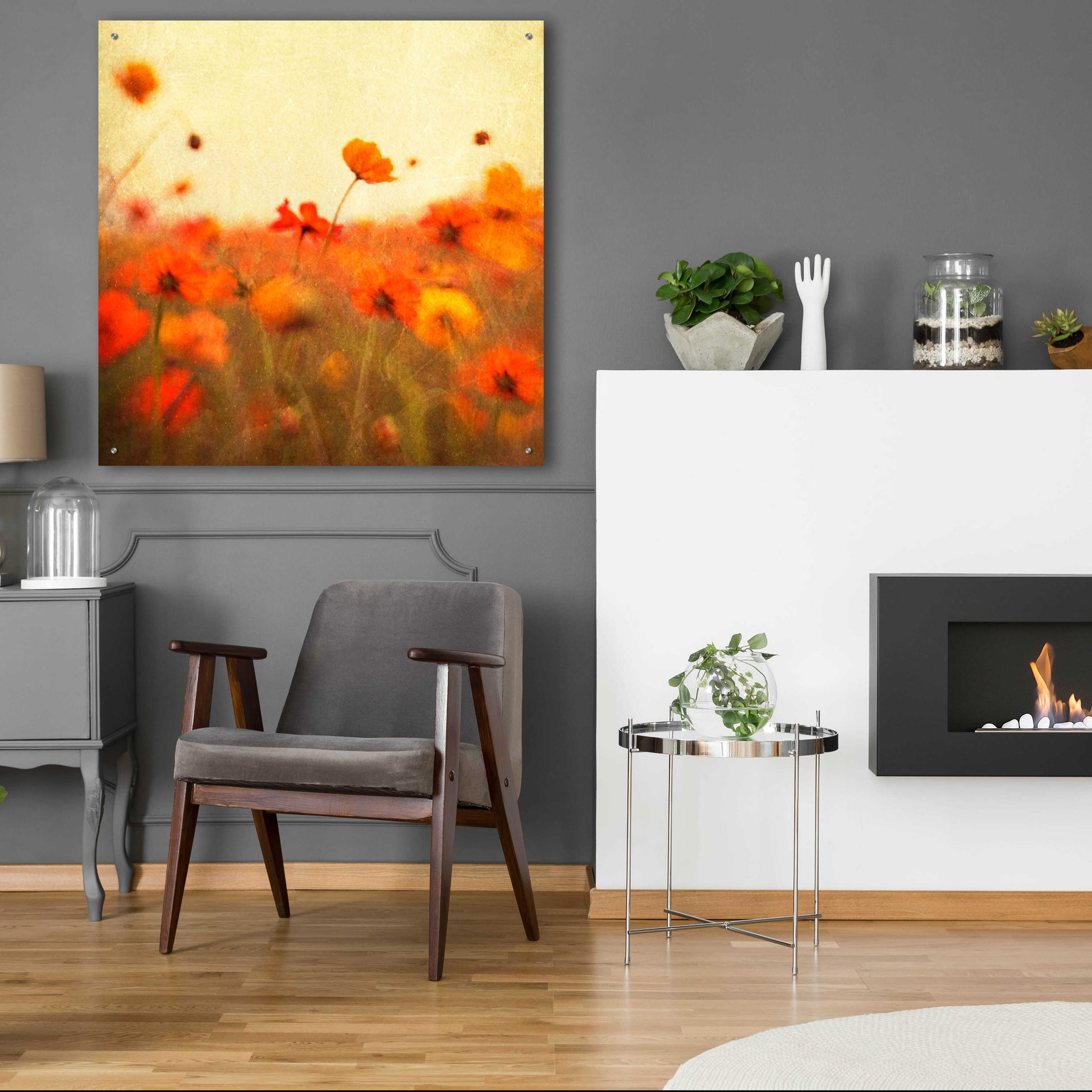 Epic Art 'Orange Happiness' by Dawn D Hanna, Acrylic Glass Wall Art,36x36