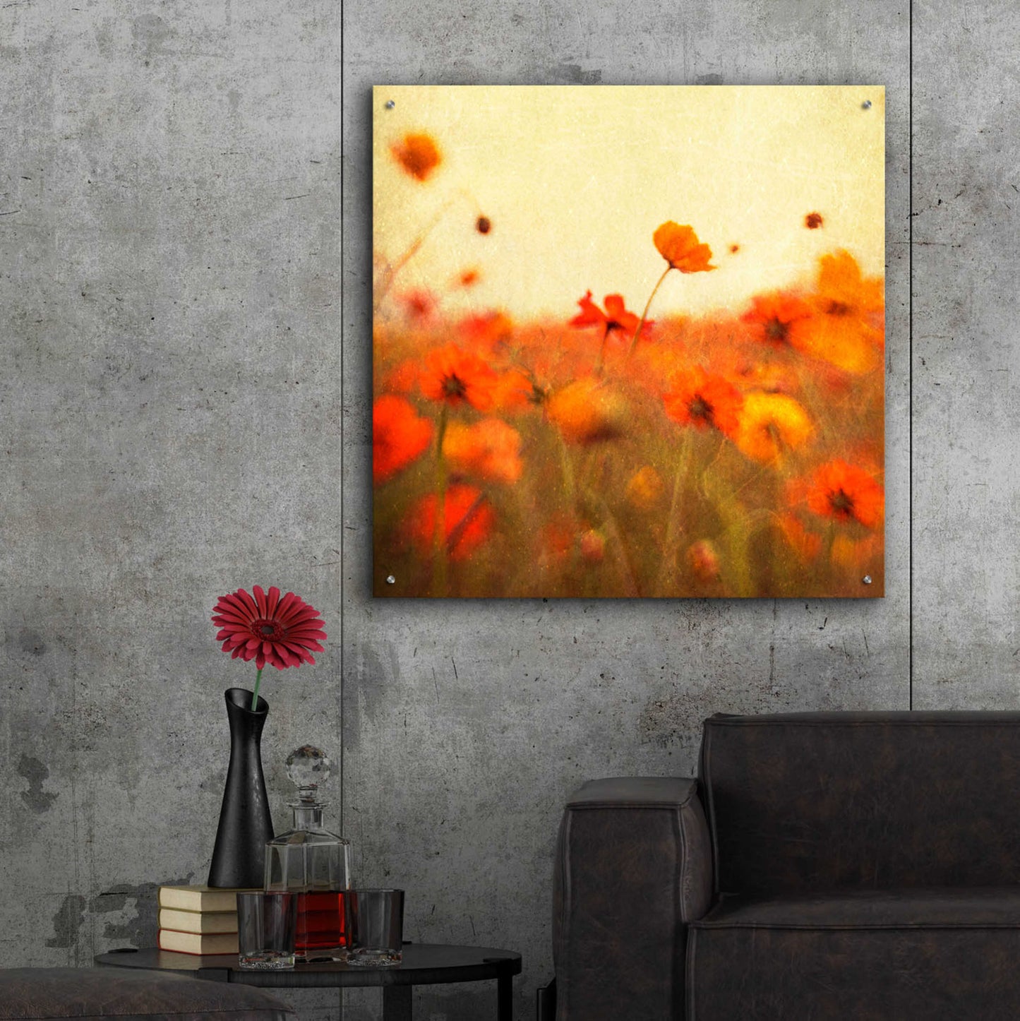 Epic Art 'Orange Happiness' by Dawn D Hanna, Acrylic Glass Wall Art,36x36