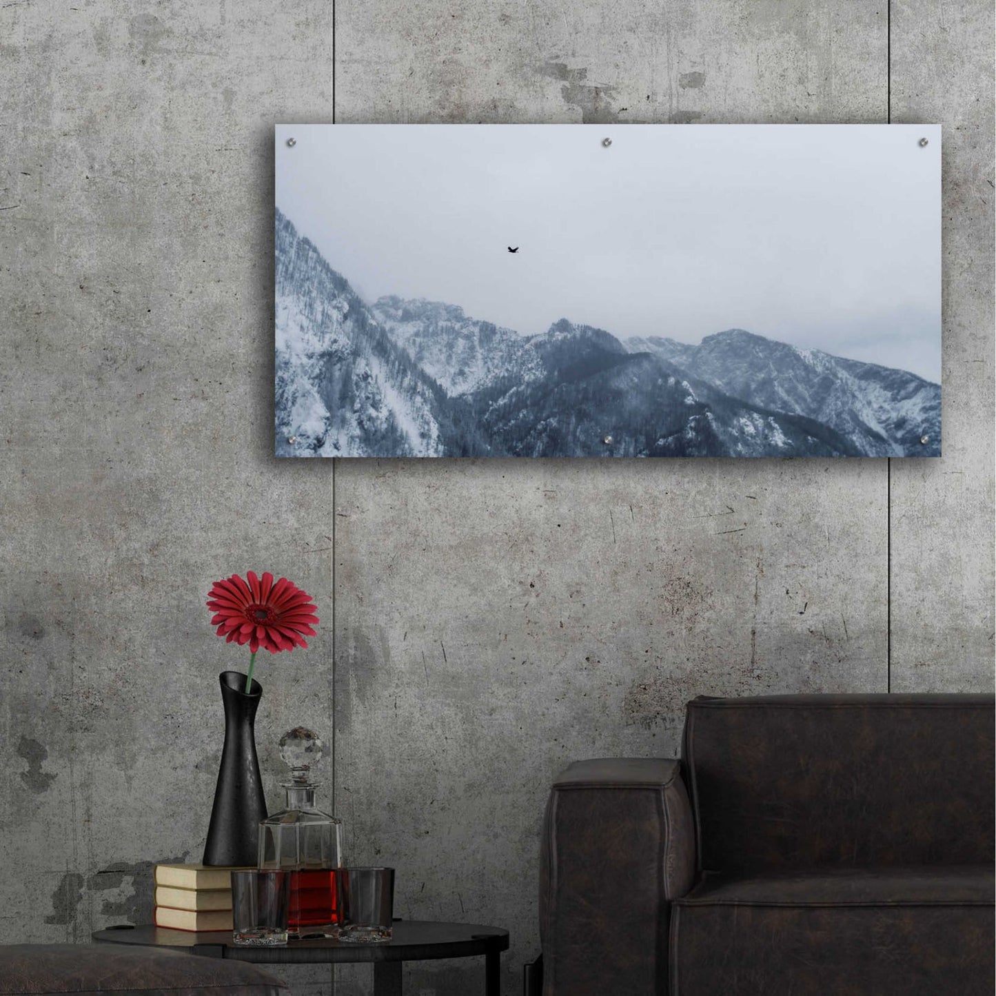 Epic Art 'Alpine Winter Bird' by Epic Portfolio, Acrylic Glass Wall Art,48x24