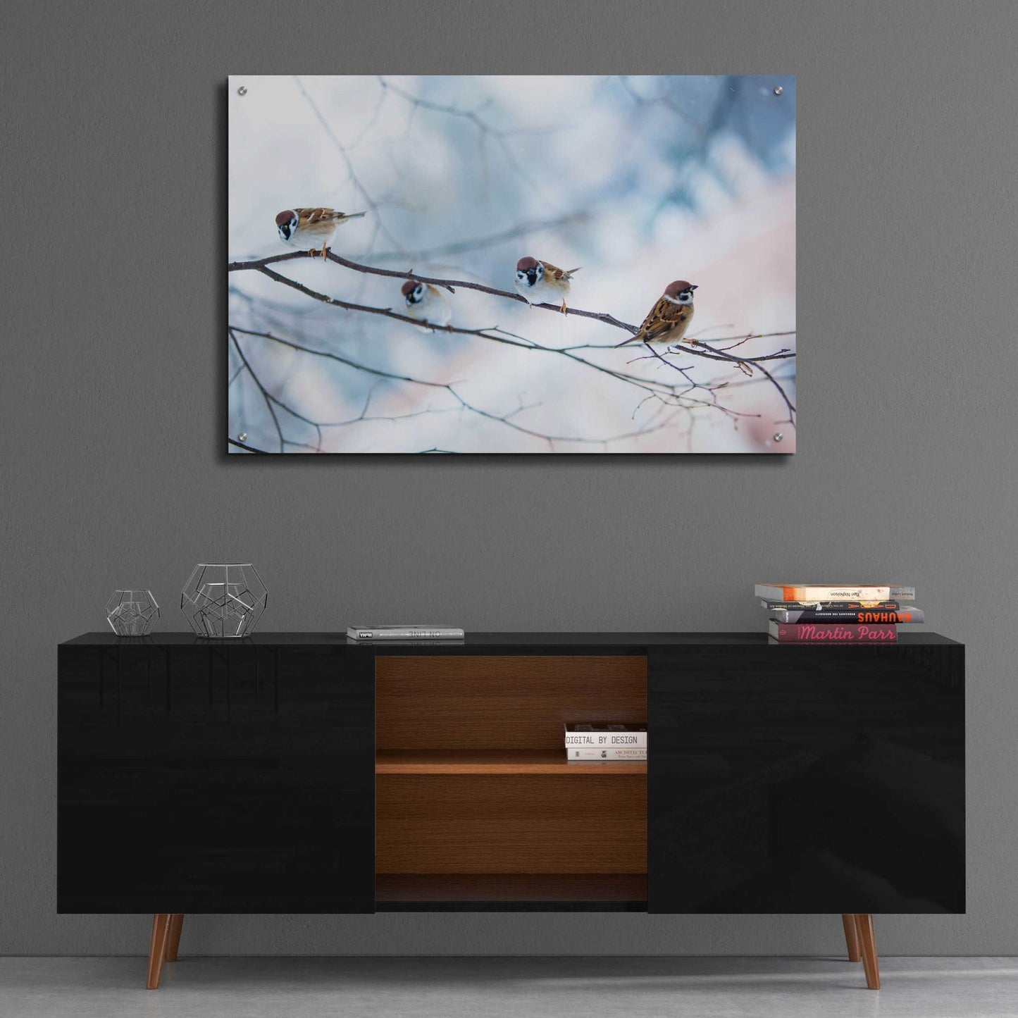 Epic Art 'Bird Feeders Treehouse' by Epic Portfolio, Acrylic Glass Wall Art,36x24