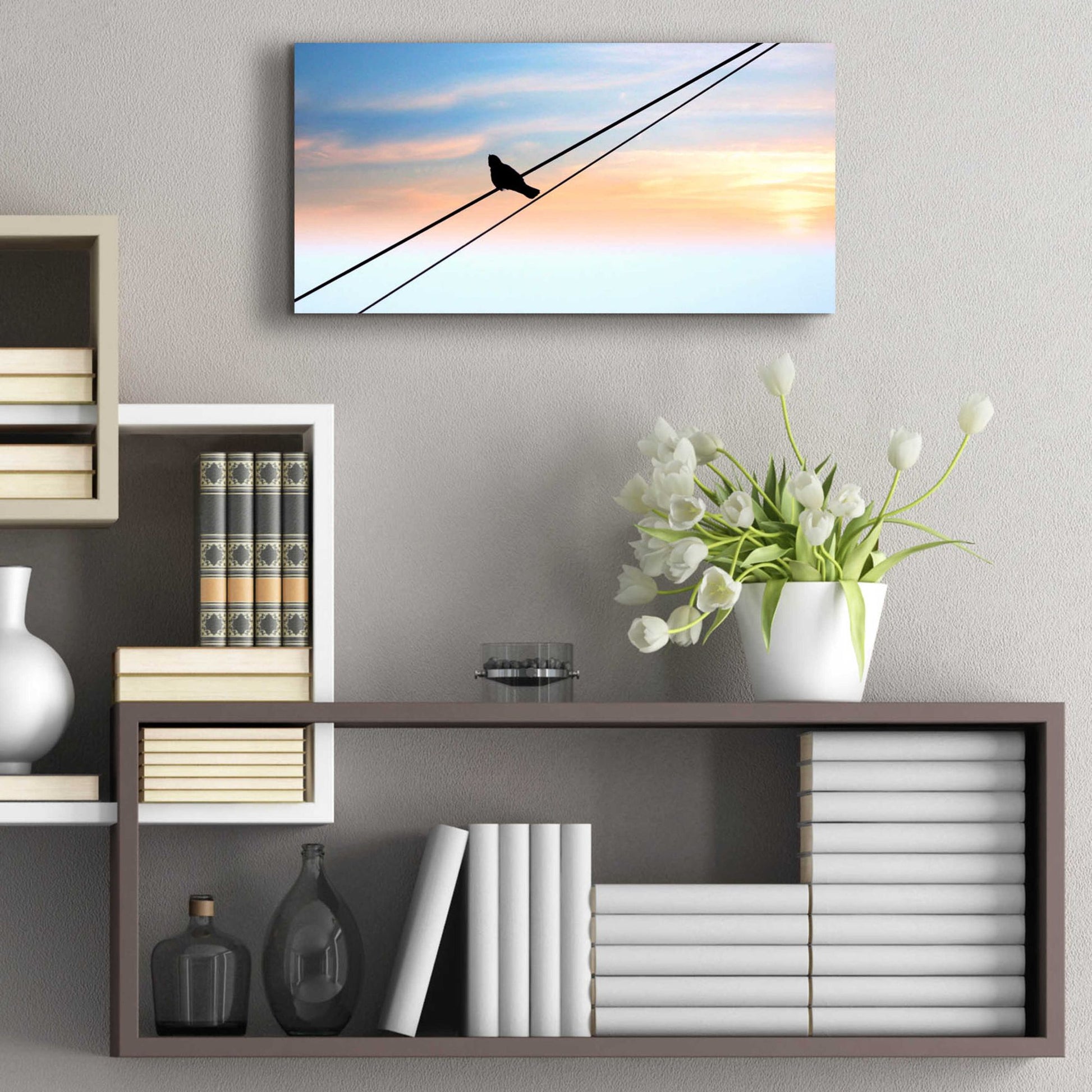 Epic Art 'Sunset Watching' by Epic Portfolio, Acrylic Glass Wall Art,24x12