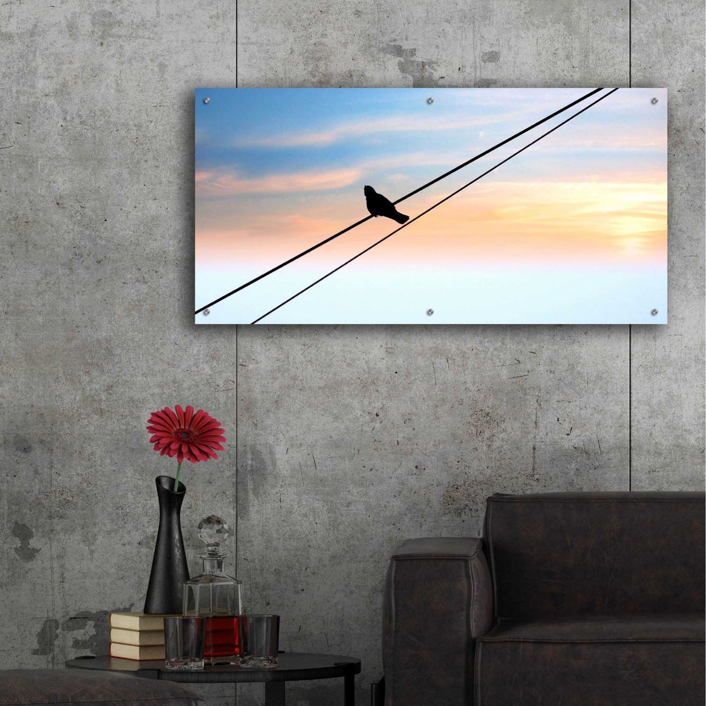 Epic Art 'Sunset Watching' by Epic Portfolio, Acrylic Glass Wall Art,48x24