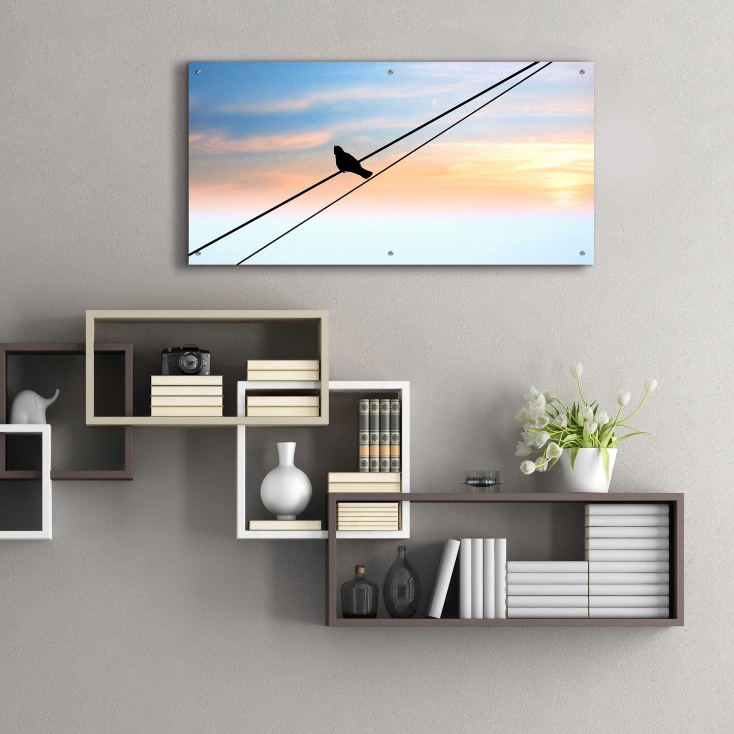 Epic Art 'Sunset Watching' by Epic Portfolio, Acrylic Glass Wall Art,48x24