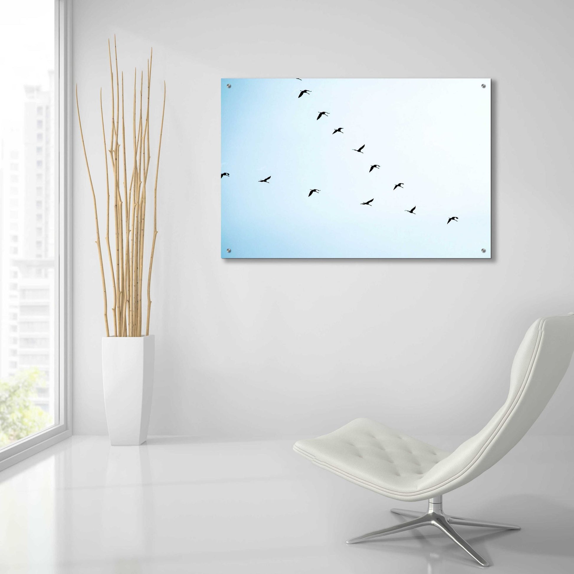 Epic Art 'V Formation' by Epic Portfolio, Acrylic Glass Wall Art,36x24