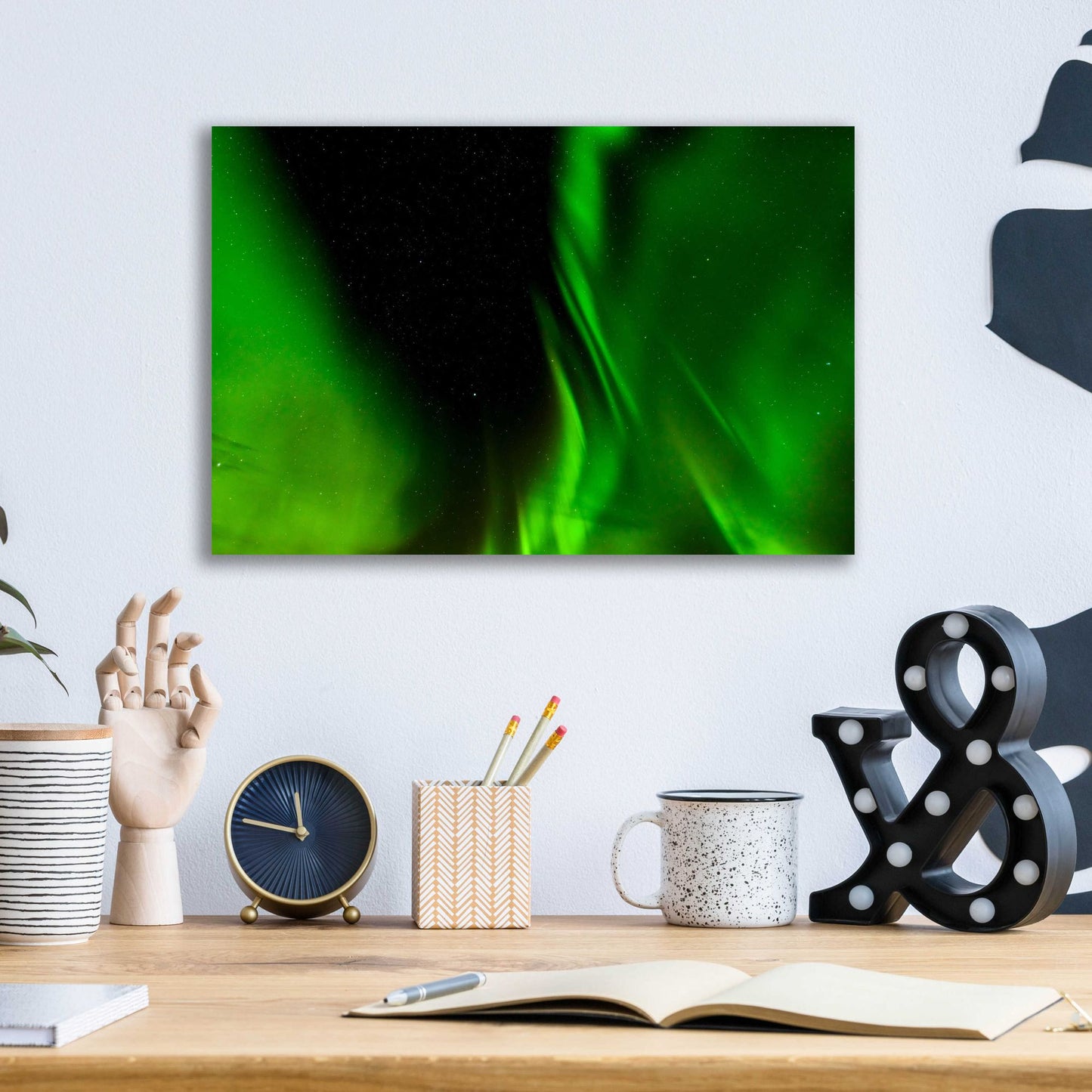 Epic Art 'A Beautiful Green Aurora Borealis' by Epic Portfolio, Acrylic Glass Wall Art,16x12