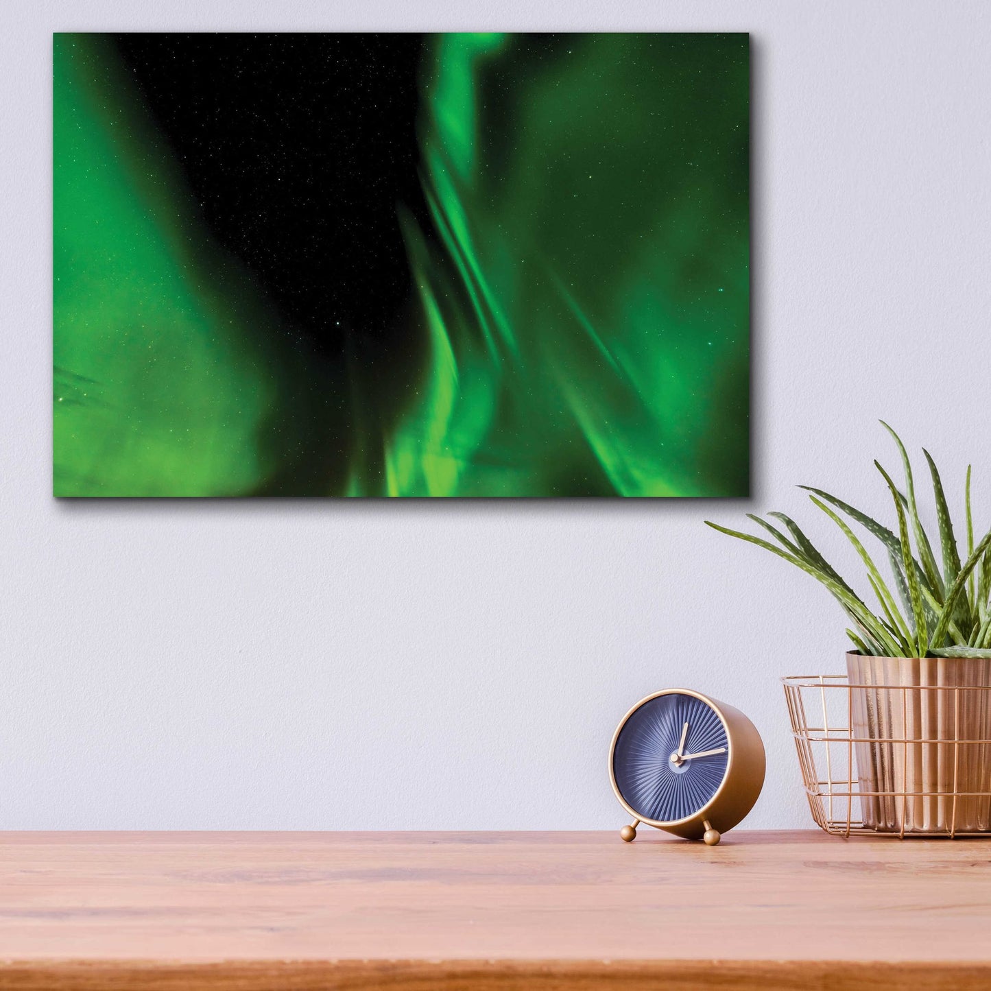 Epic Art 'A Beautiful Green Aurora Borealis' by Epic Portfolio, Acrylic Glass Wall Art,16x12