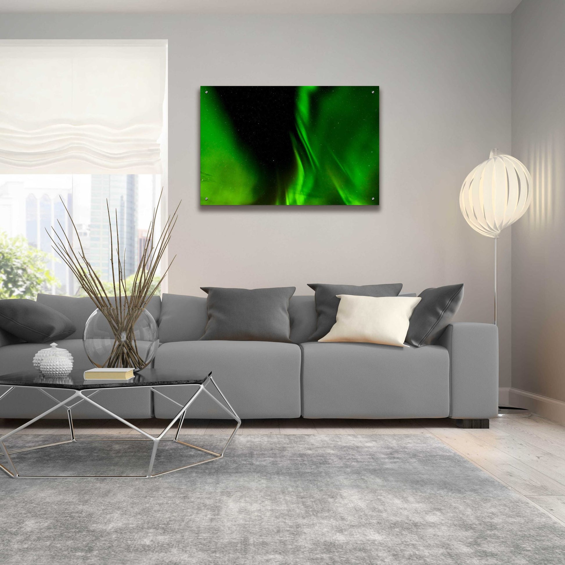 Epic Art 'A Beautiful Green Aurora Borealis' by Epic Portfolio, Acrylic Glass Wall Art,36x24