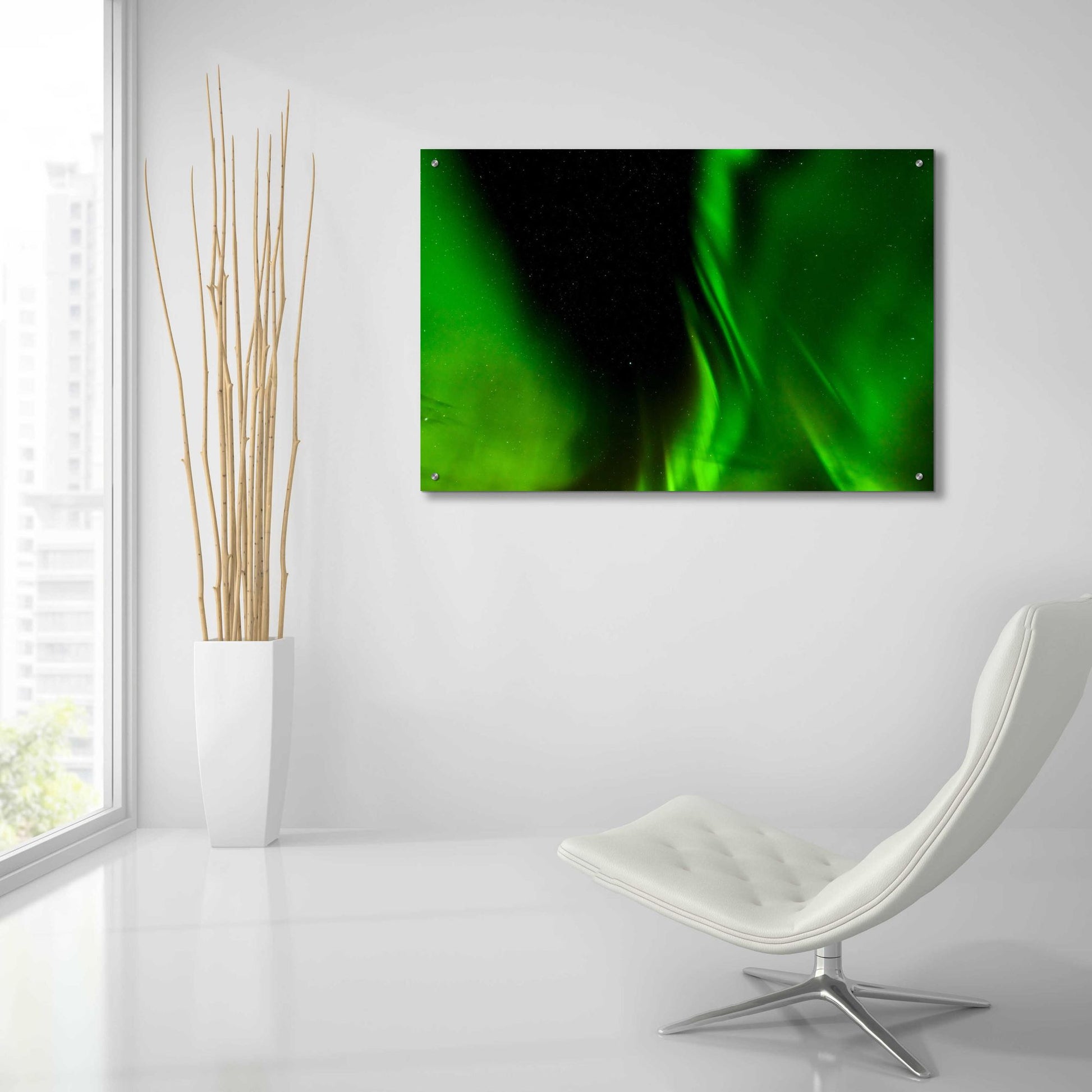 Epic Art 'A Beautiful Green Aurora Borealis' by Epic Portfolio, Acrylic Glass Wall Art,36x24