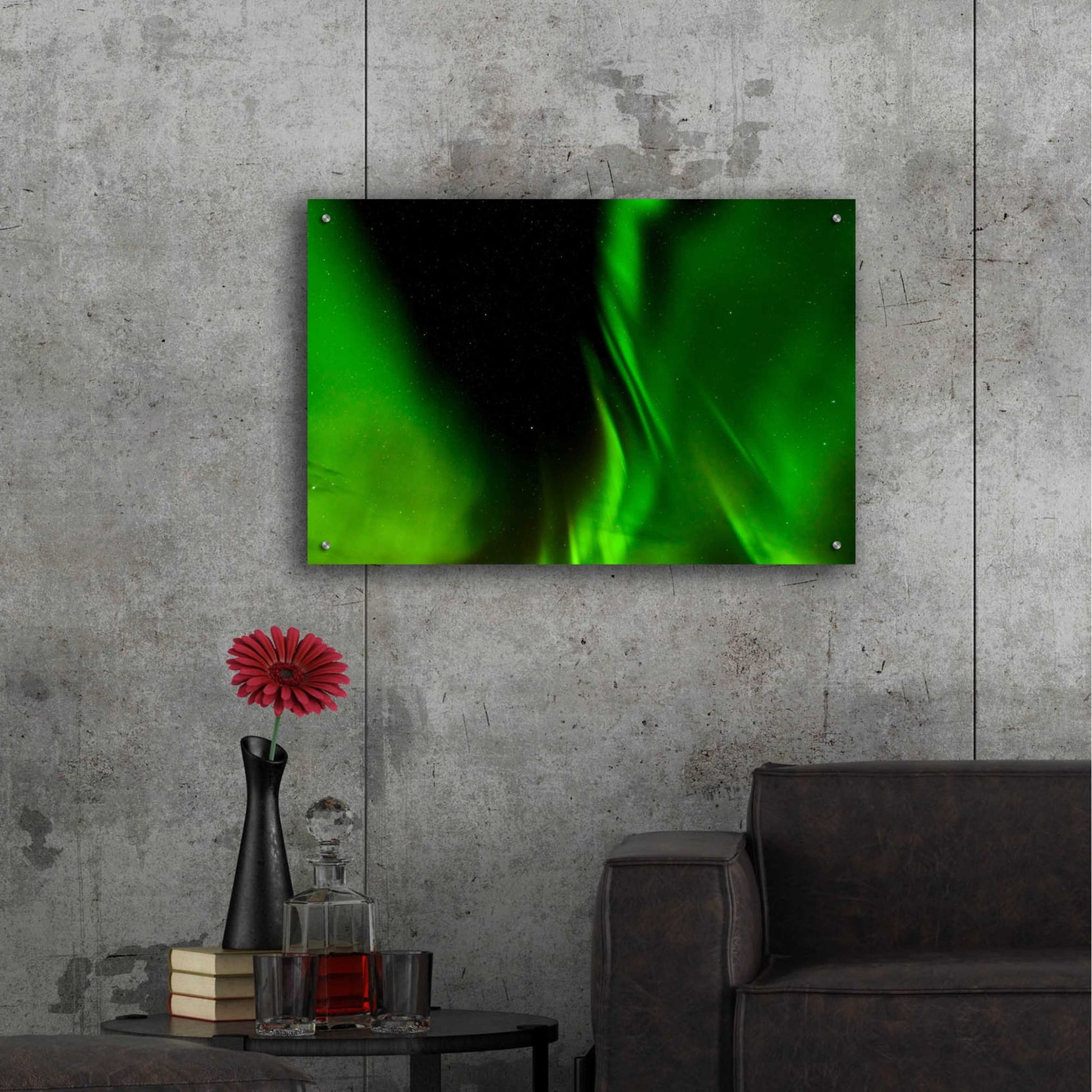 Epic Art 'A Beautiful Green Aurora Borealis' by Epic Portfolio, Acrylic Glass Wall Art,36x24