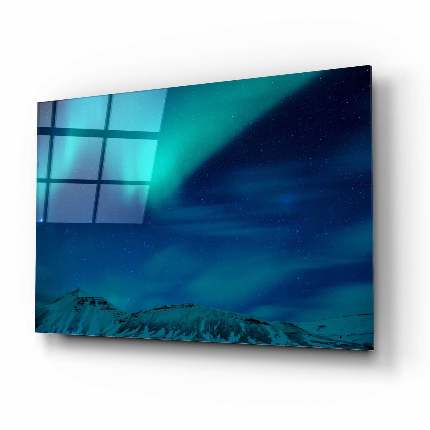 Epic Art 'Amazing Northern Lights Blue' by Epic Portfolio, Acrylic Glass Wall Art,16x12