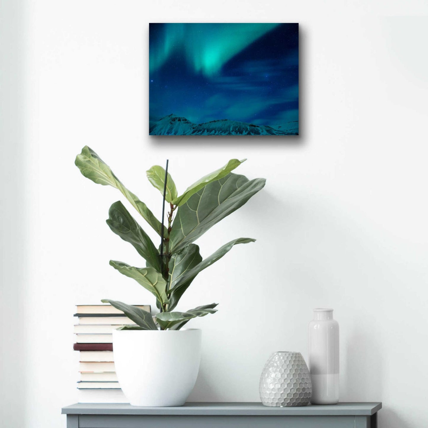 Epic Art 'Amazing Northern Lights Blue' by Epic Portfolio, Acrylic Glass Wall Art,16x12