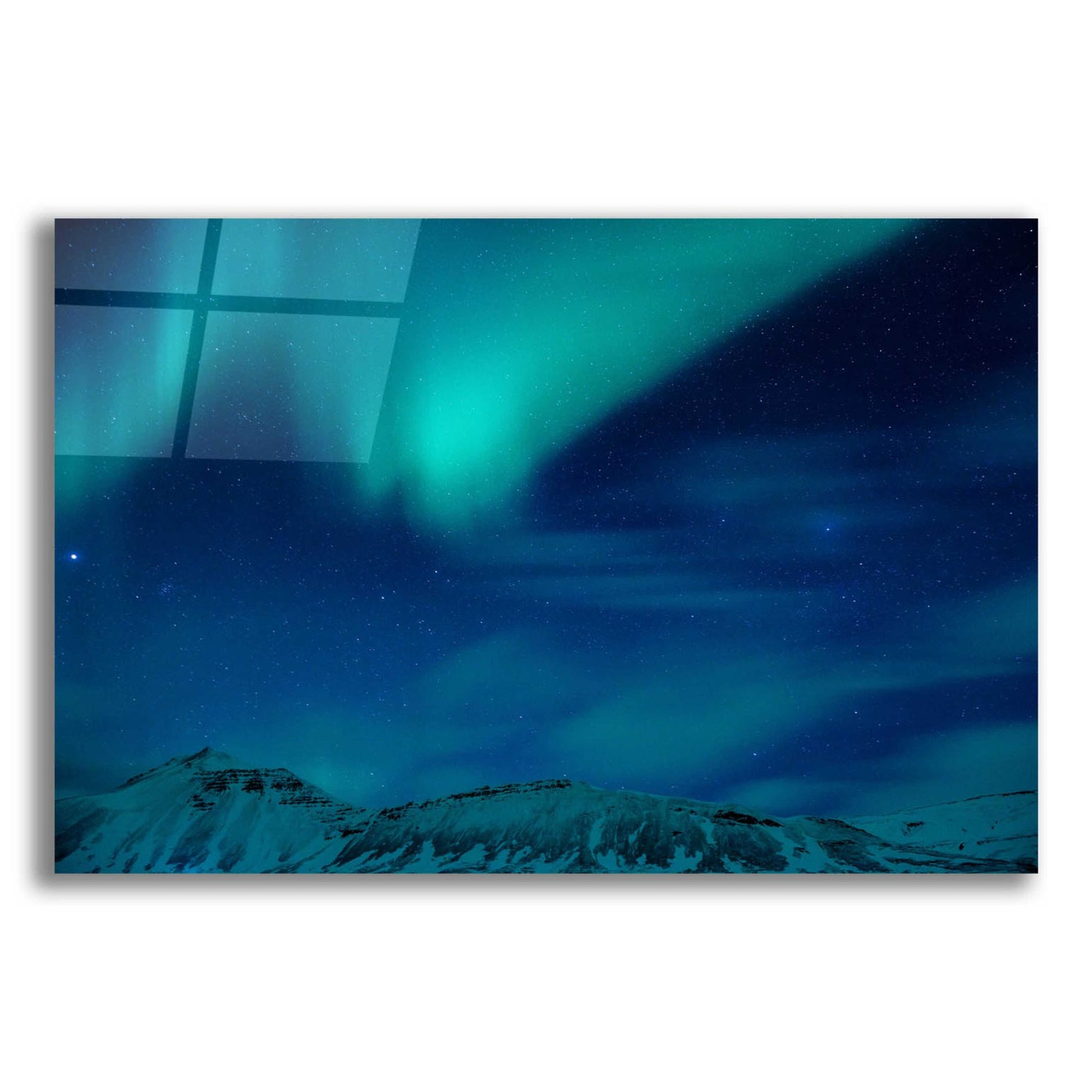 Epic Art 'Amazing Northern Lights Blue' by Epic Portfolio, Acrylic Glass Wall Art,16x12