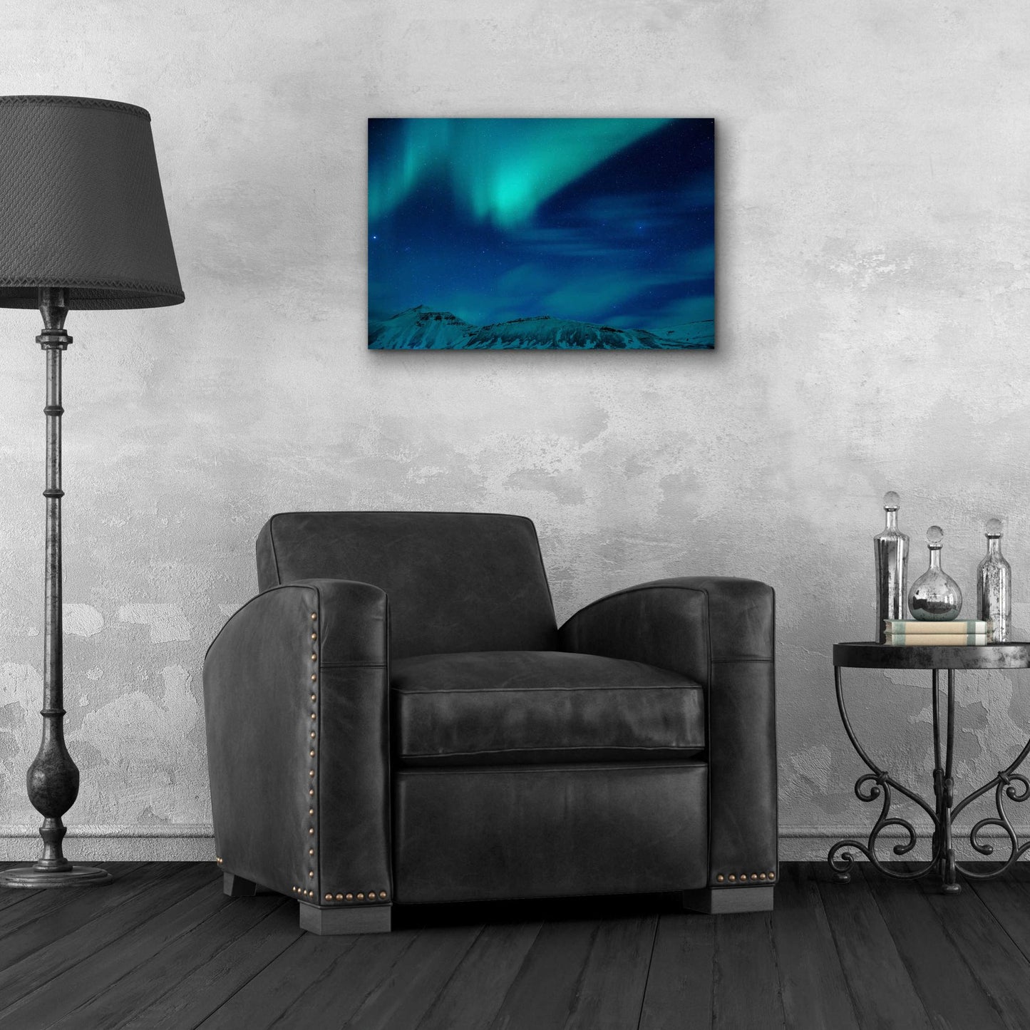 Epic Art 'Amazing Northern Lights Blue' by Epic Portfolio, Acrylic Glass Wall Art,24x16