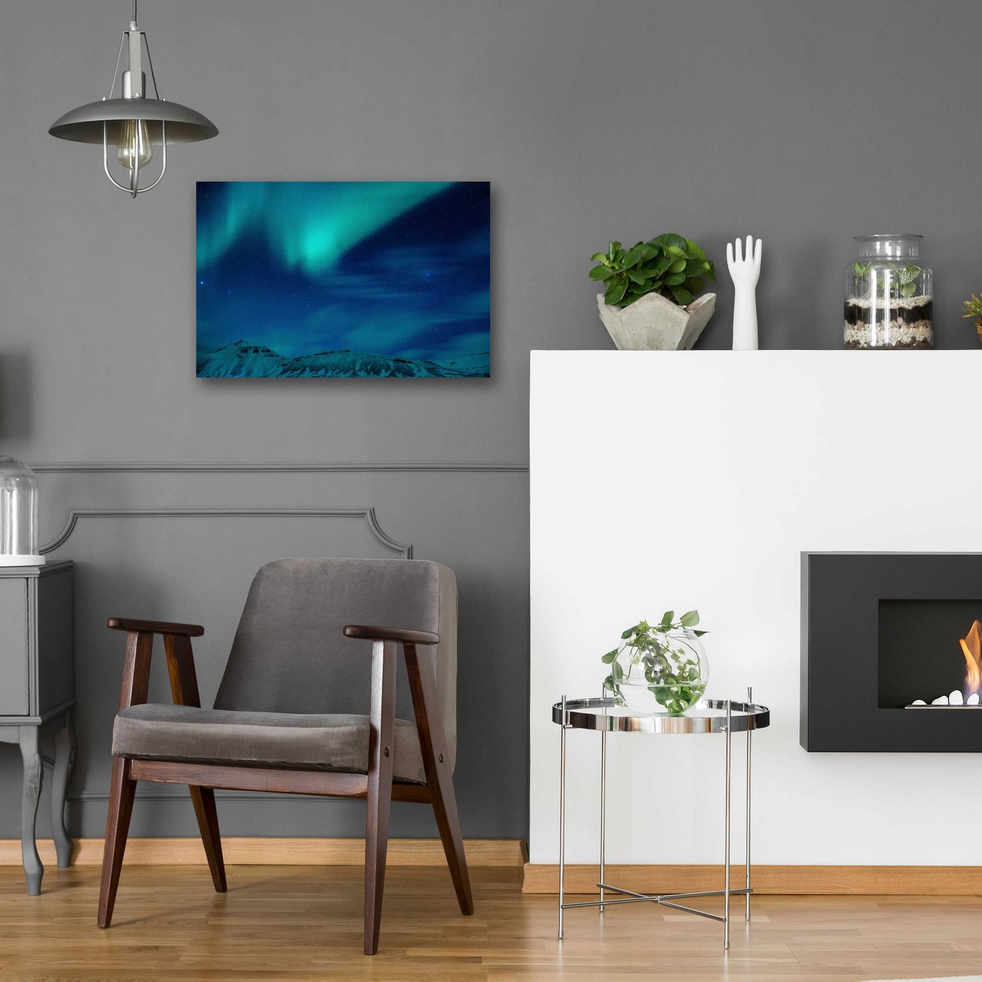 Epic Art 'Amazing Northern Lights Blue' by Epic Portfolio, Acrylic Glass Wall Art,24x16