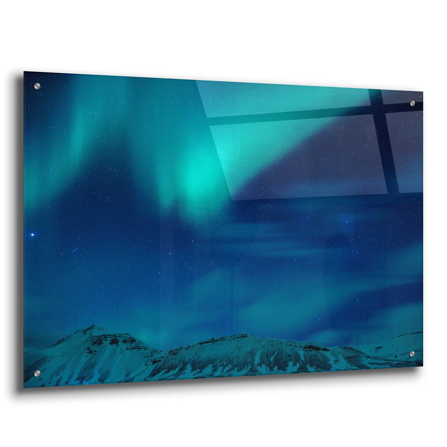 Epic Art 'Amazing Northern Lights Blue' by Epic Portfolio, Acrylic Glass Wall Art,36x24