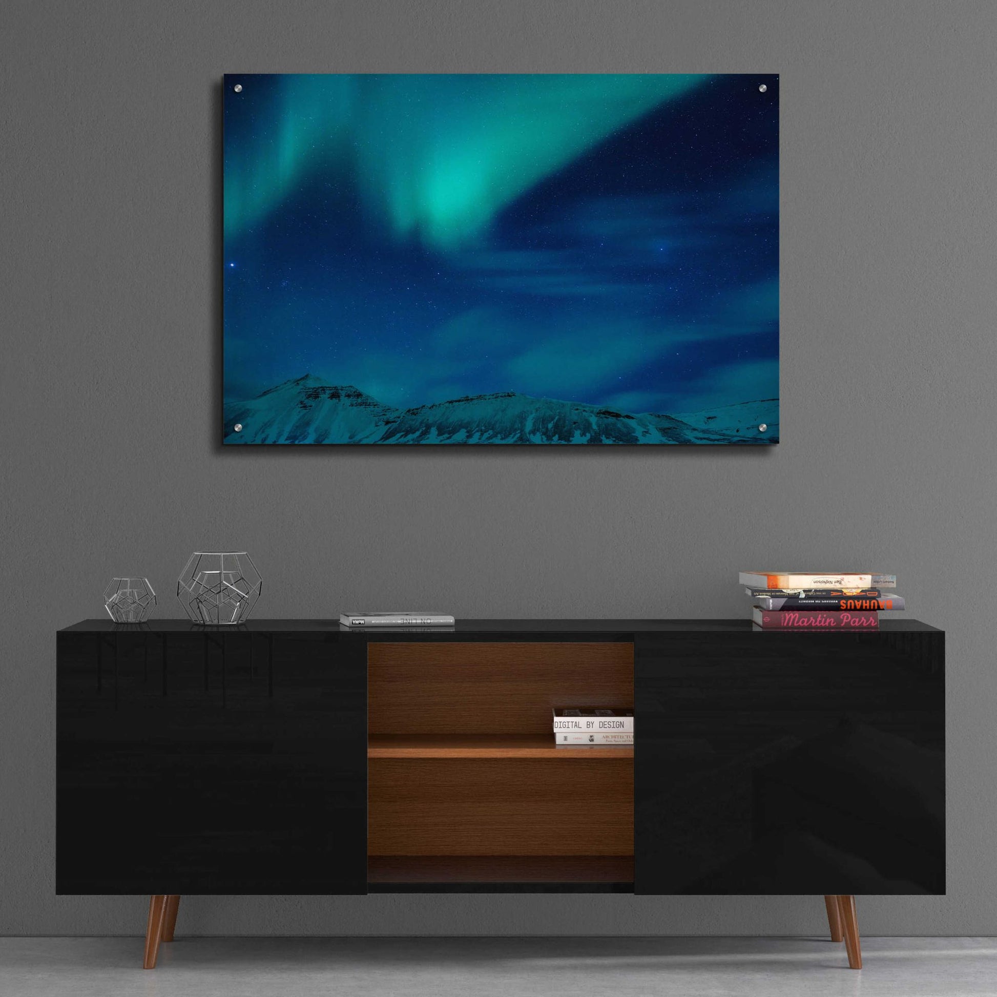 Epic Art 'Amazing Northern Lights Blue' by Epic Portfolio, Acrylic Glass Wall Art,36x24