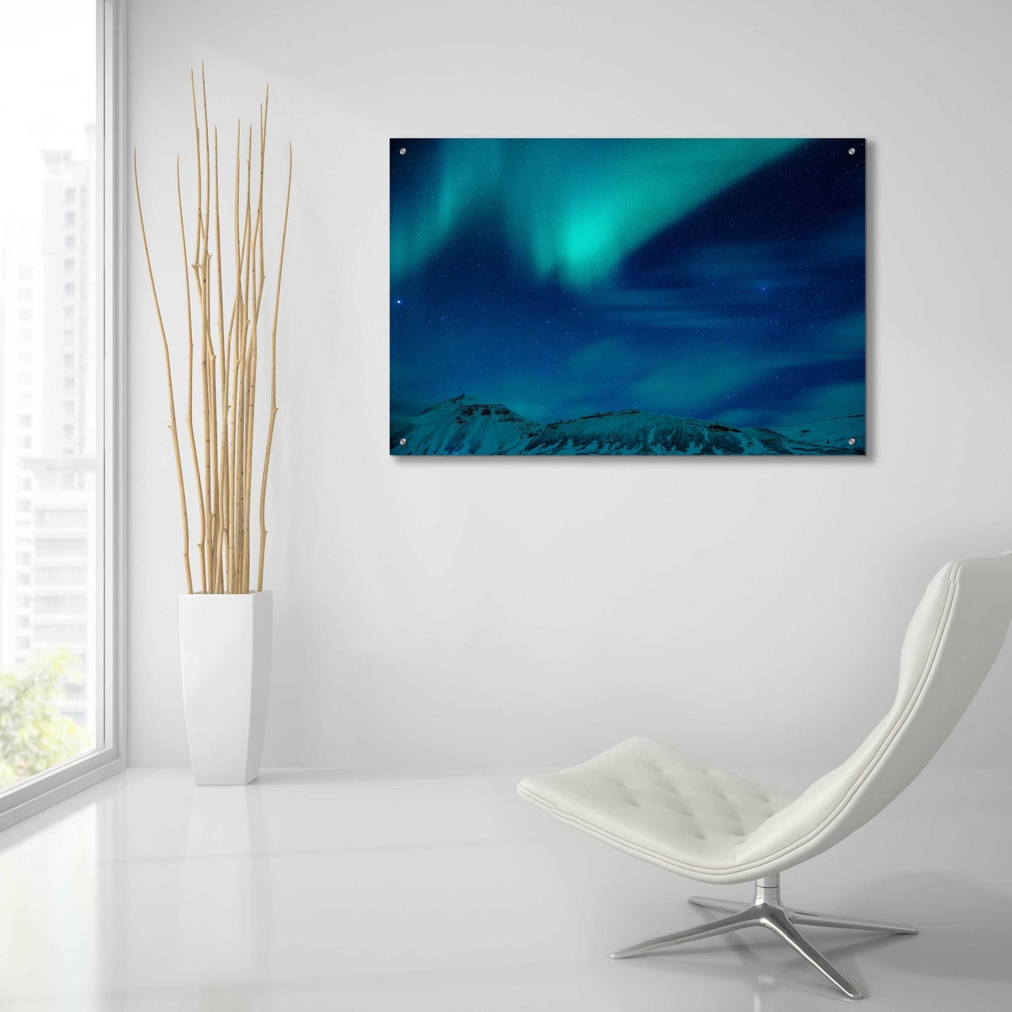 Epic Art 'Amazing Northern Lights Blue' by Epic Portfolio, Acrylic Glass Wall Art,36x24