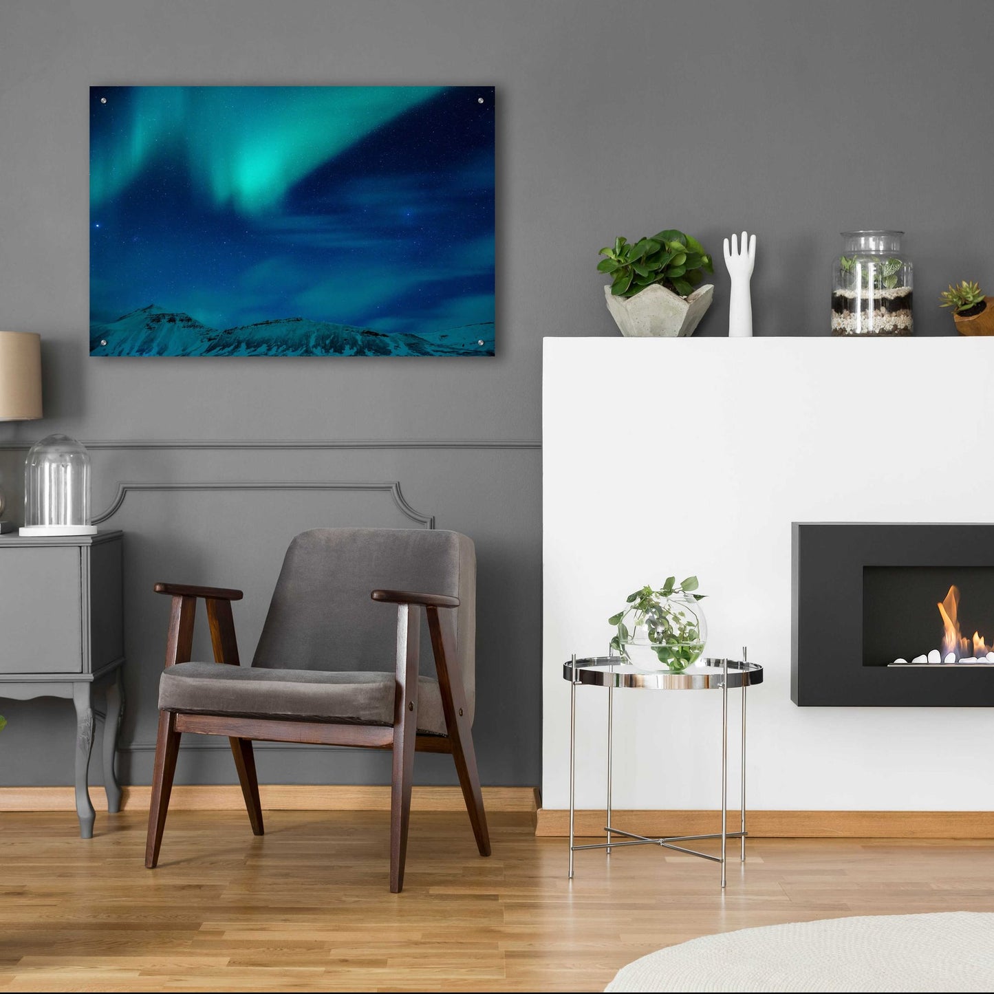 Epic Art 'Amazing Northern Lights Blue' by Epic Portfolio, Acrylic Glass Wall Art,36x24