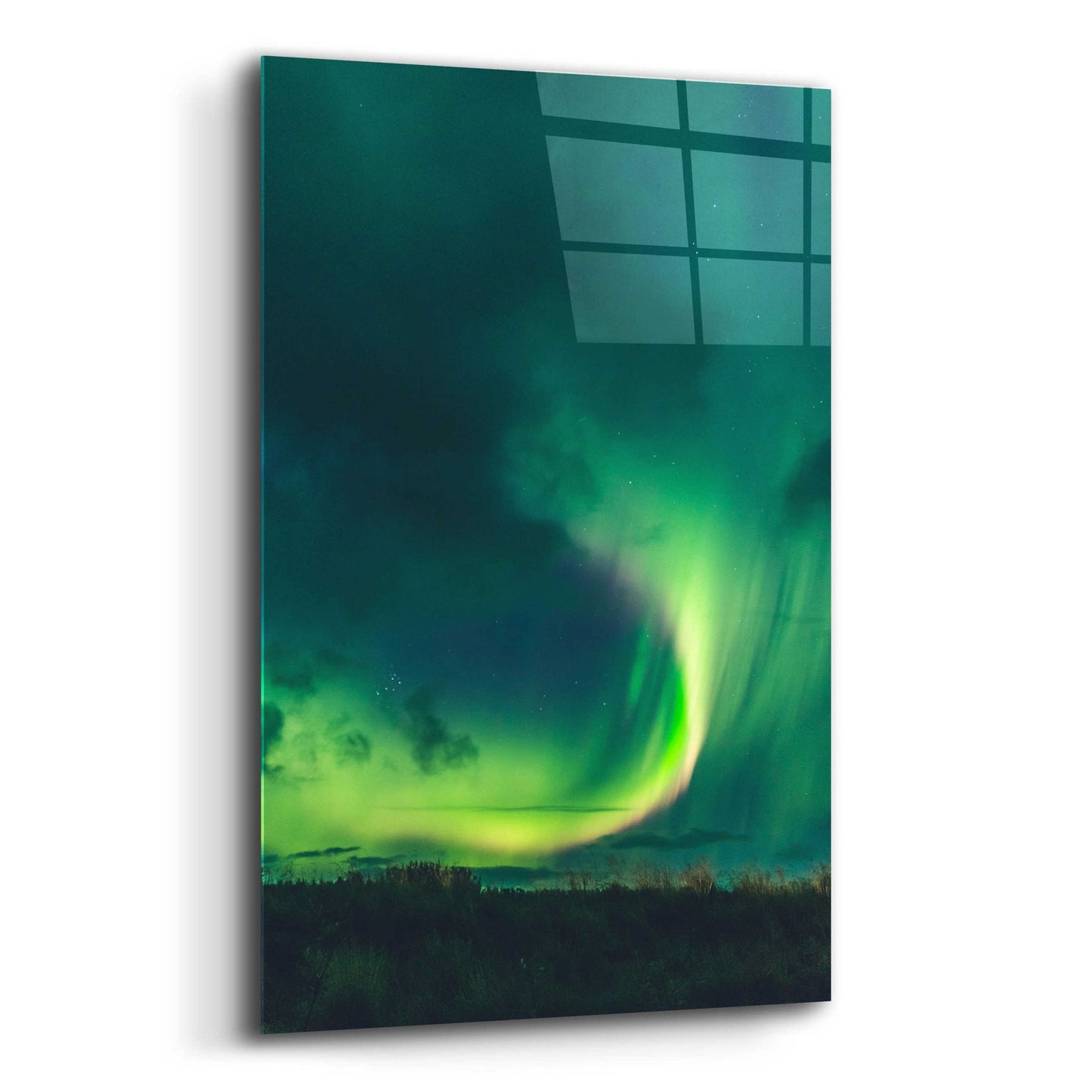 Epic Art 'Amazing Northern Lights Green' by Epic Portfolio, Acrylic Glass Wall Art,12x16