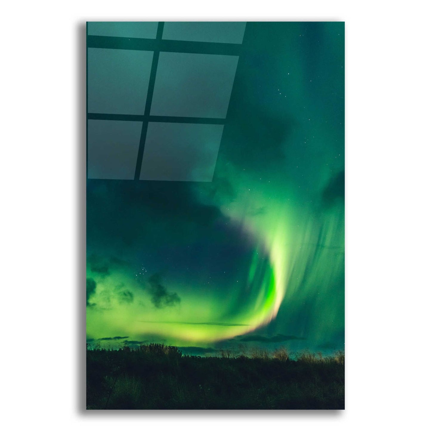 Epic Art 'Amazing Northern Lights Green' by Epic Portfolio, Acrylic Glass Wall Art,12x16