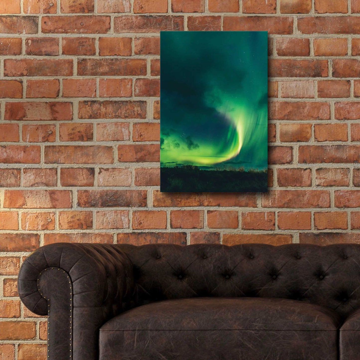 Epic Art 'Amazing Northern Lights Green' by Epic Portfolio, Acrylic Glass Wall Art,16x24