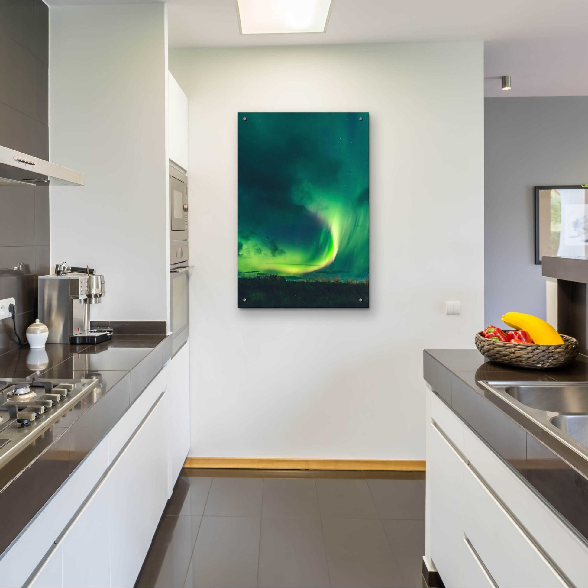 Epic Art 'Amazing Northern Lights Green' by Epic Portfolio, Acrylic Glass Wall Art,24x36