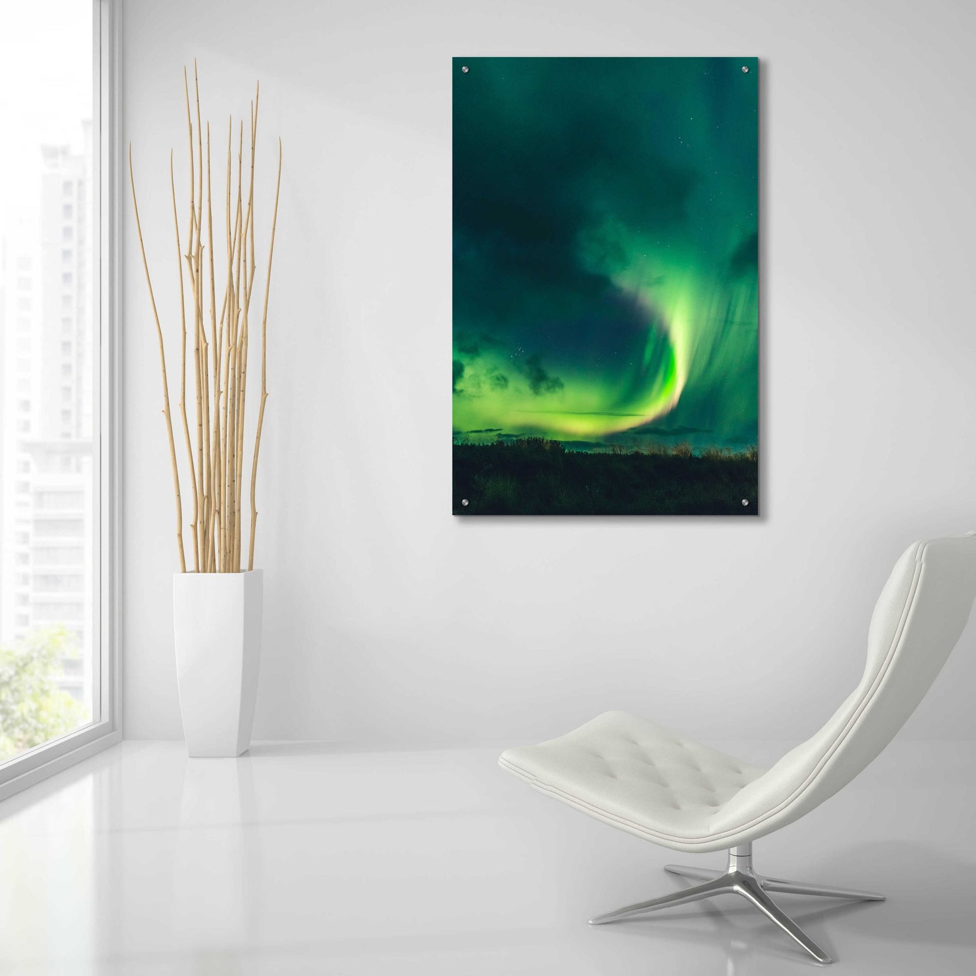 Epic Art 'Amazing Northern Lights Green' by Epic Portfolio, Acrylic Glass Wall Art,24x36