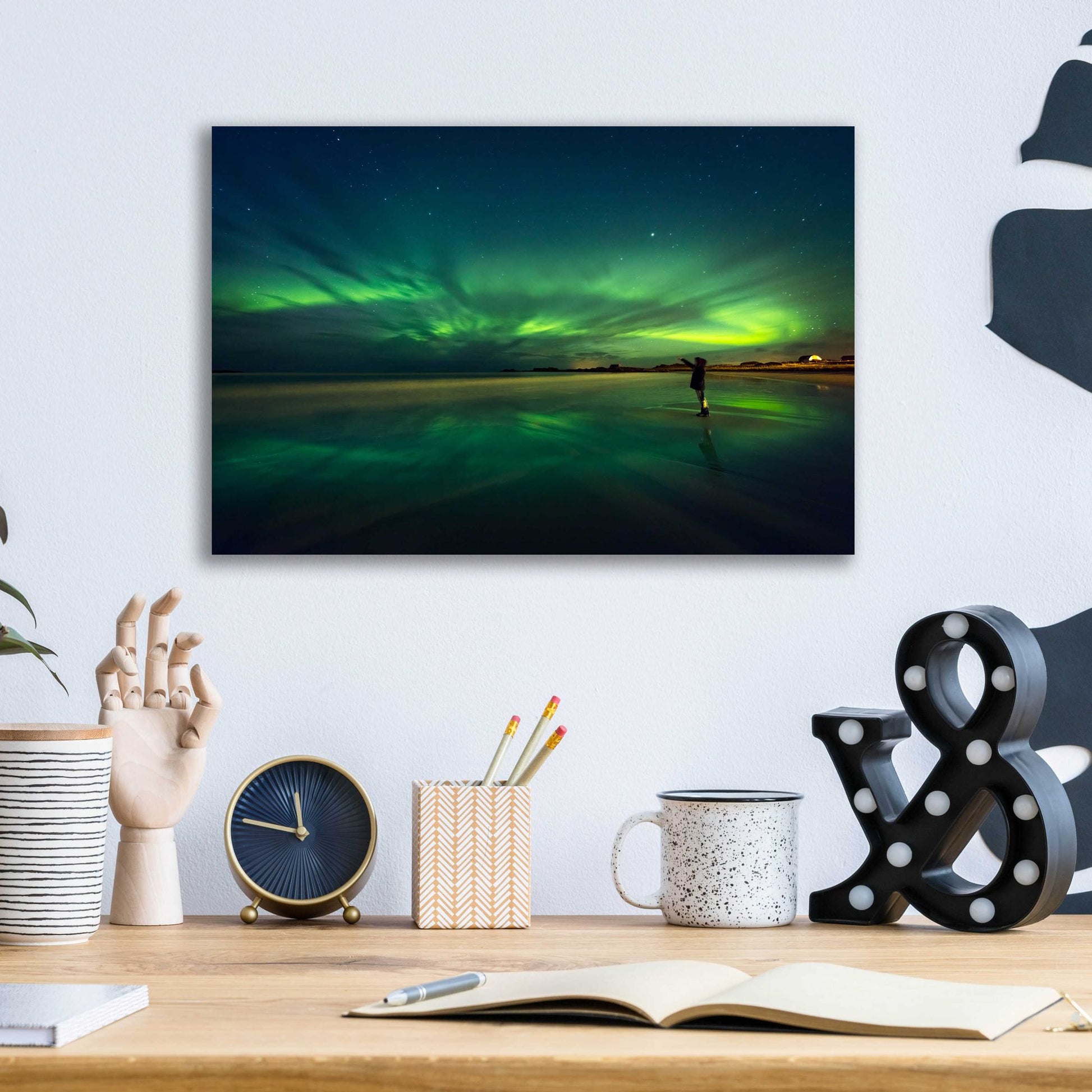 Epic Art 'Amazing View On The Northern Lights' by Epic Portfolio, Acrylic Glass Wall Art,16x12