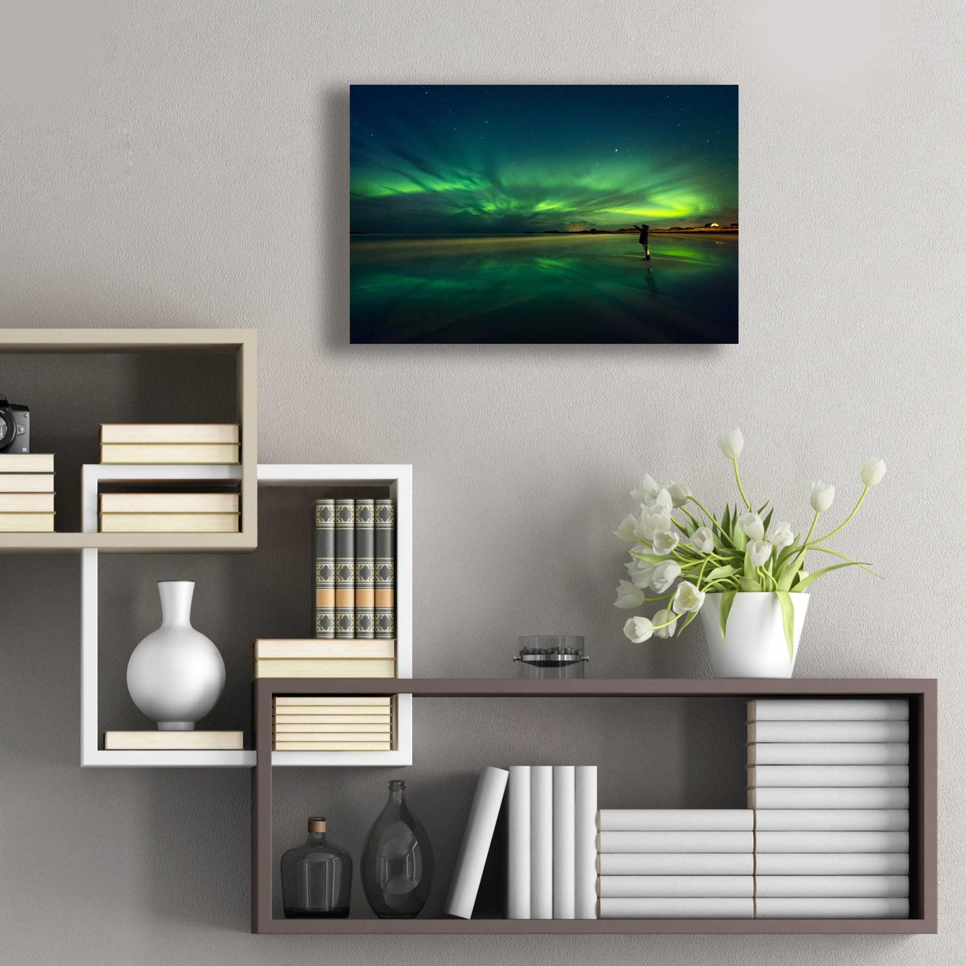 Epic Art 'Amazing View On The Northern Lights' by Epic Portfolio, Acrylic Glass Wall Art,24x16