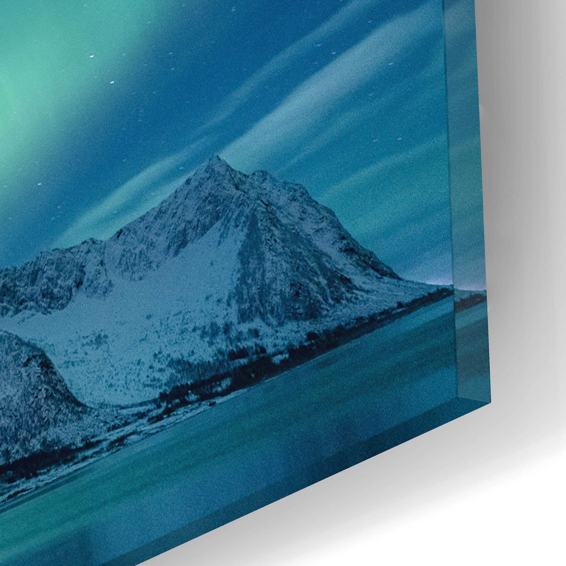 Epic Art 'Aurora Borealis In Norway Green' by Epic Portfolio, Acrylic Glass Wall Art,16x12