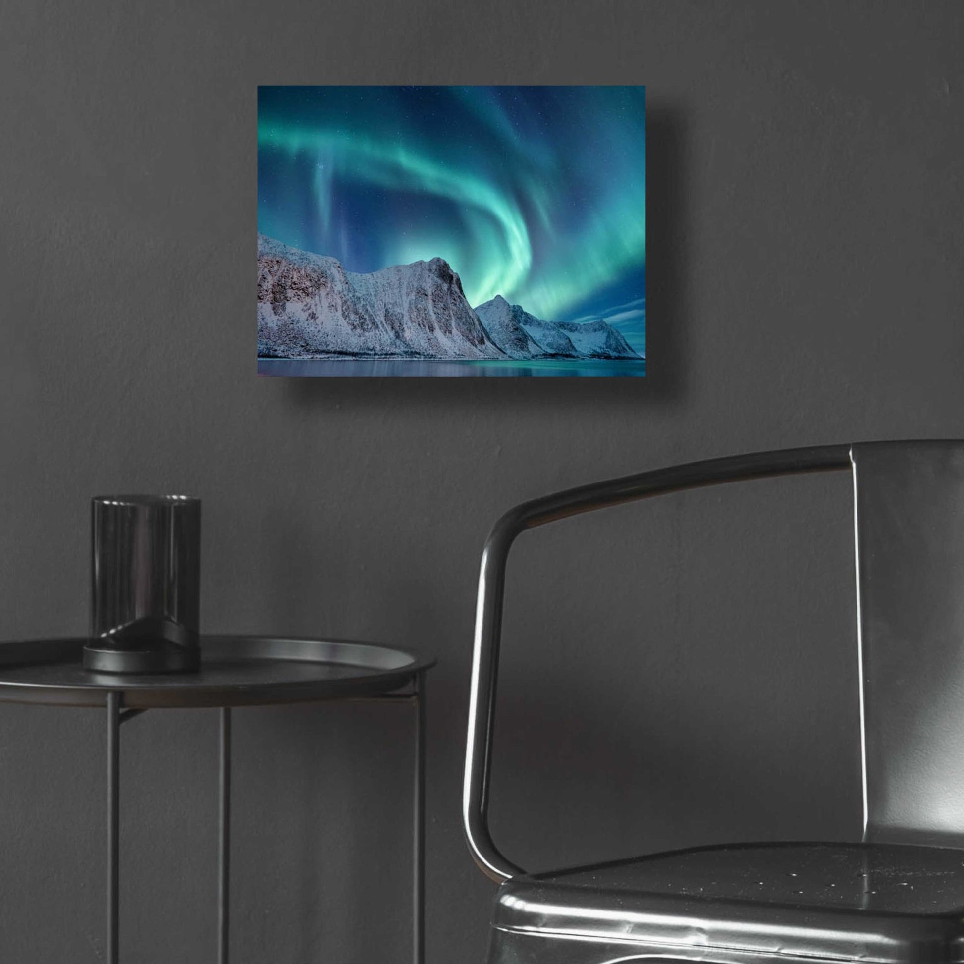 Epic Art 'Aurora Borealis In Norway Green' by Epic Portfolio, Acrylic Glass Wall Art,16x12