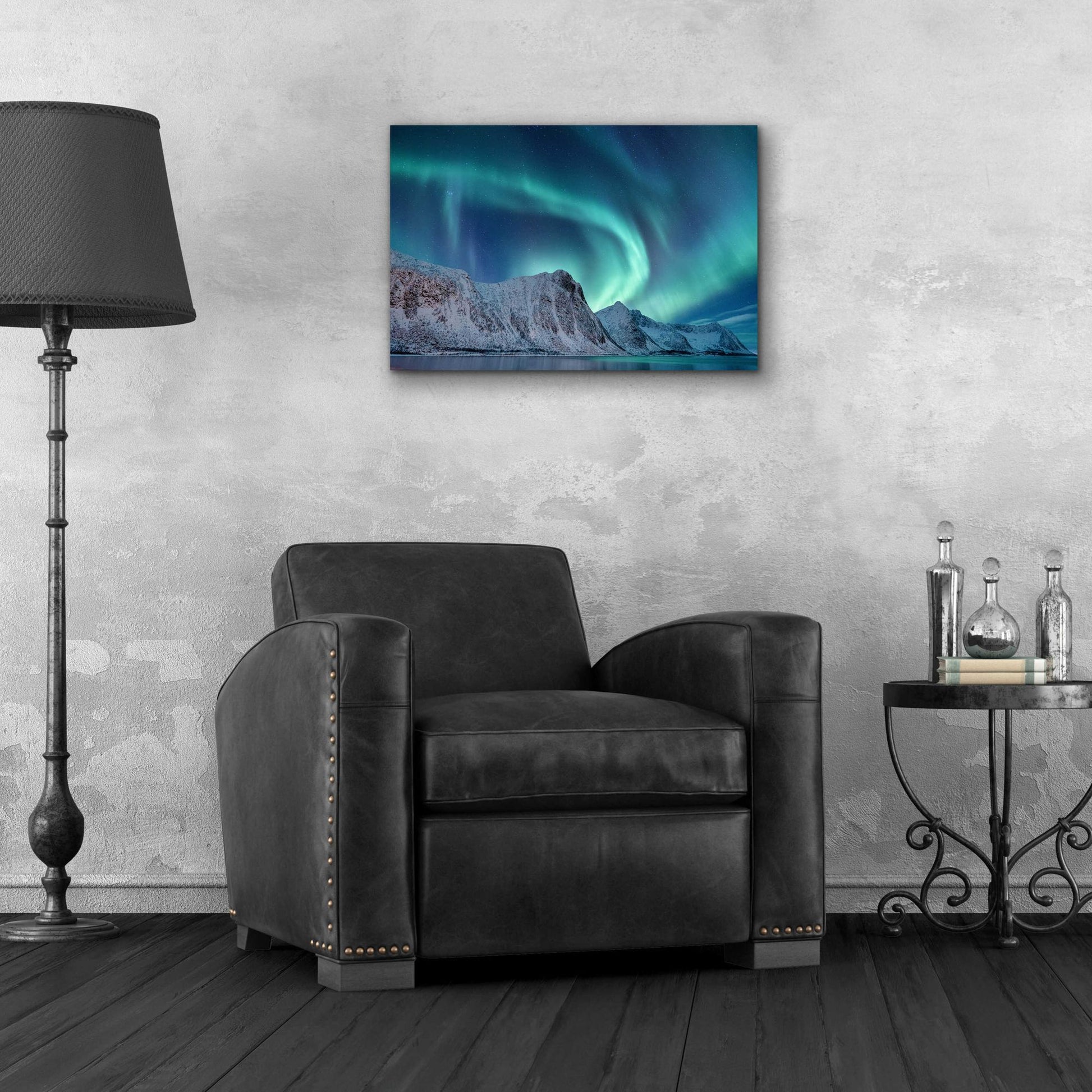 Epic Art 'Aurora Borealis In Norway Green' by Epic Portfolio, Acrylic Glass Wall Art,24x16