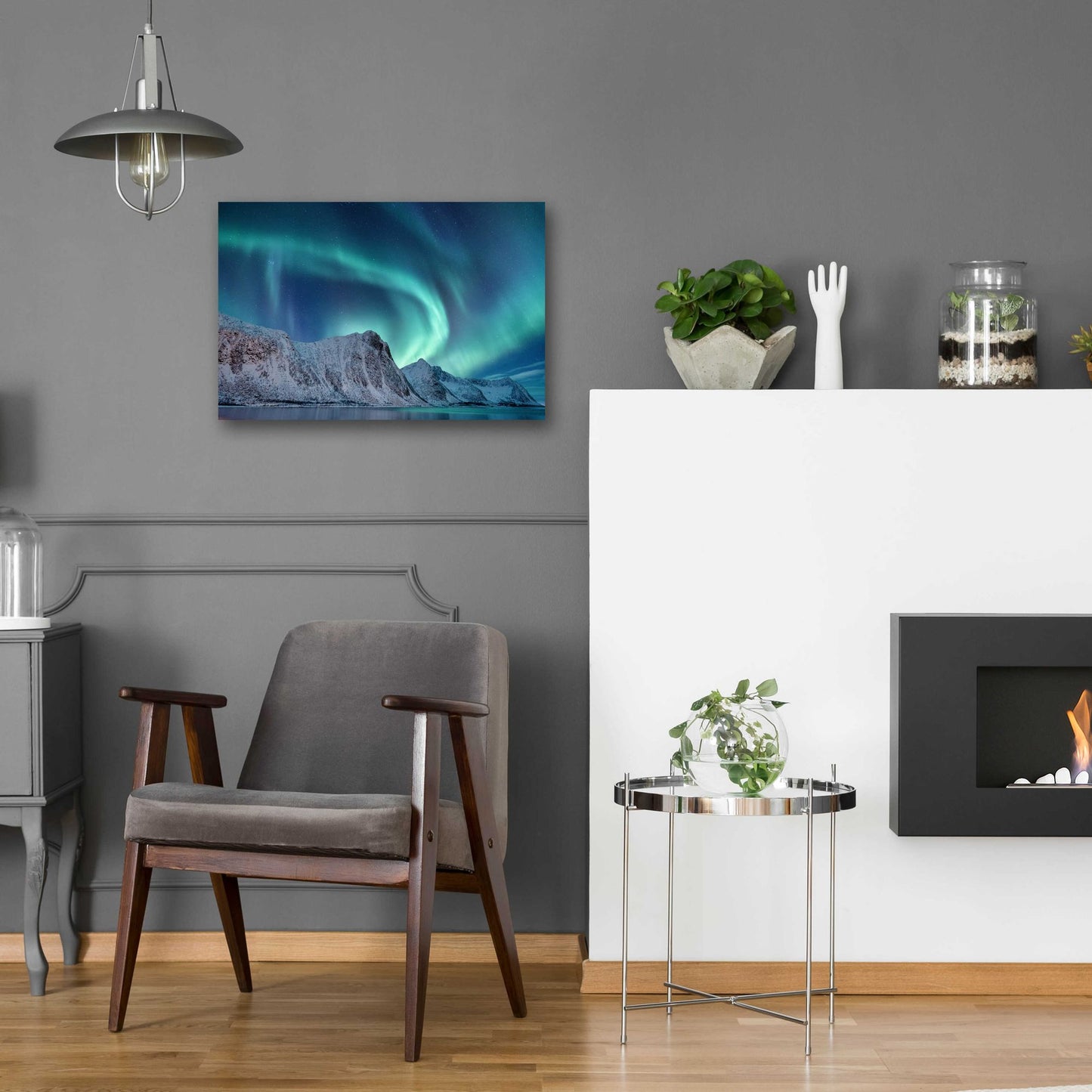 Epic Art 'Aurora Borealis In Norway Green' by Epic Portfolio, Acrylic Glass Wall Art,24x16