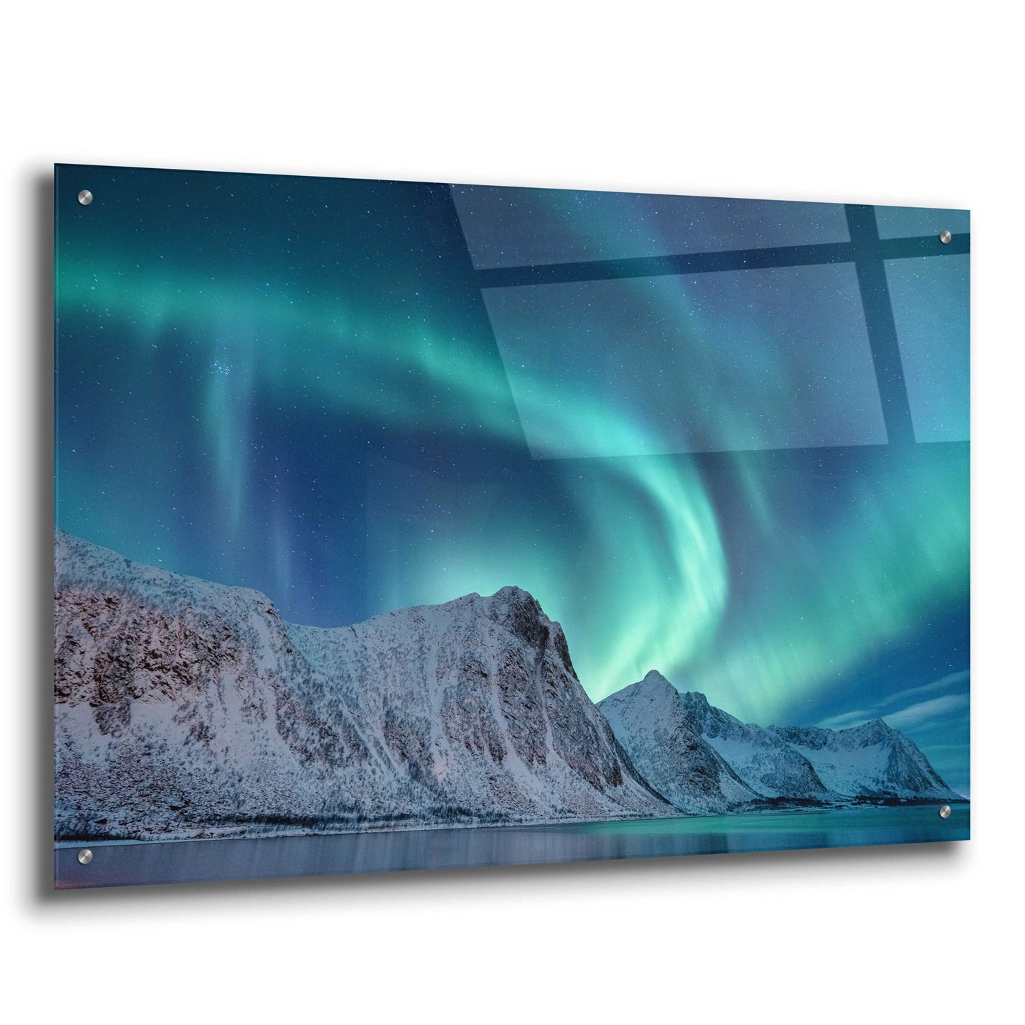 Epic Art 'Aurora Borealis In Norway Green' by Epic Portfolio, Acrylic Glass Wall Art,36x24