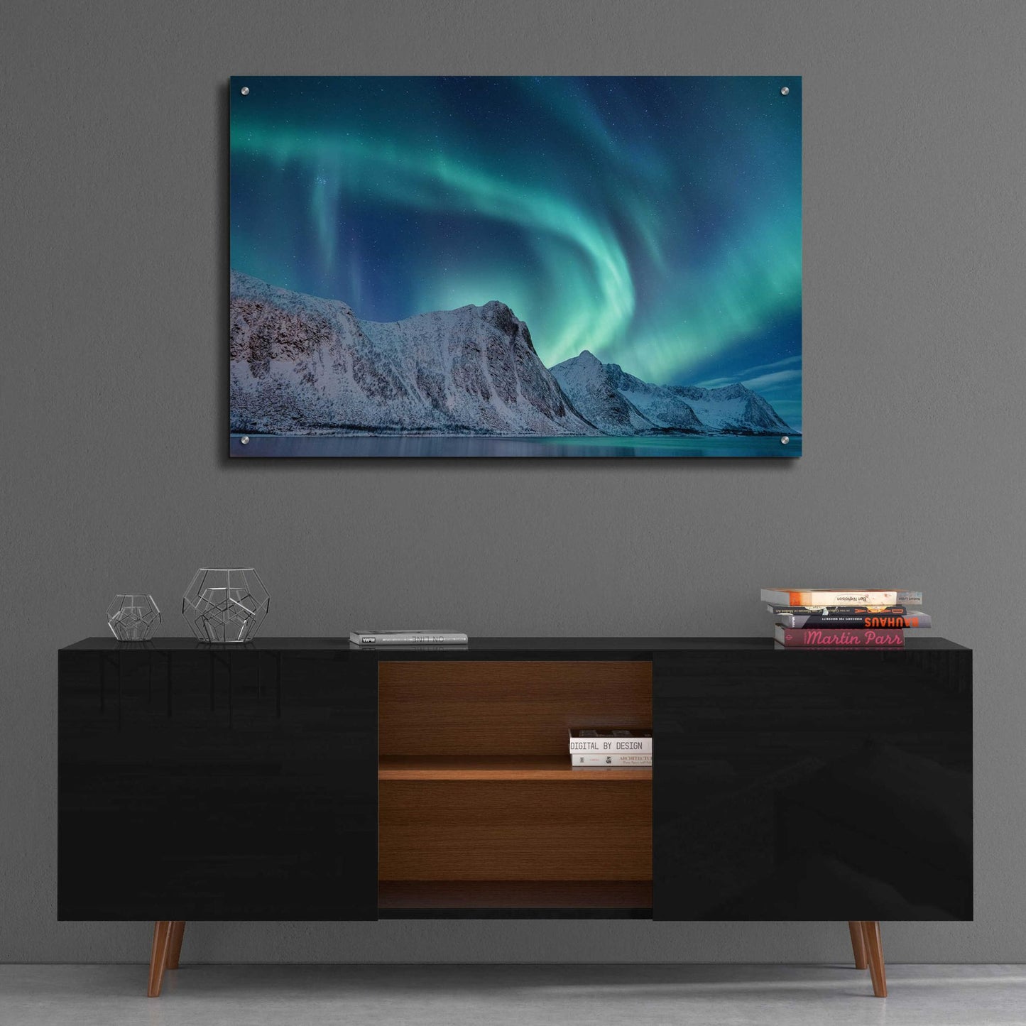 Epic Art 'Aurora Borealis In Norway Green' by Epic Portfolio, Acrylic Glass Wall Art,36x24